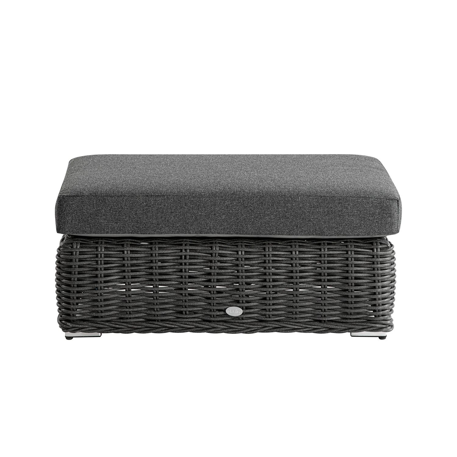 Bellagio Round Wicker Outdoor Bench, Dark Grey
