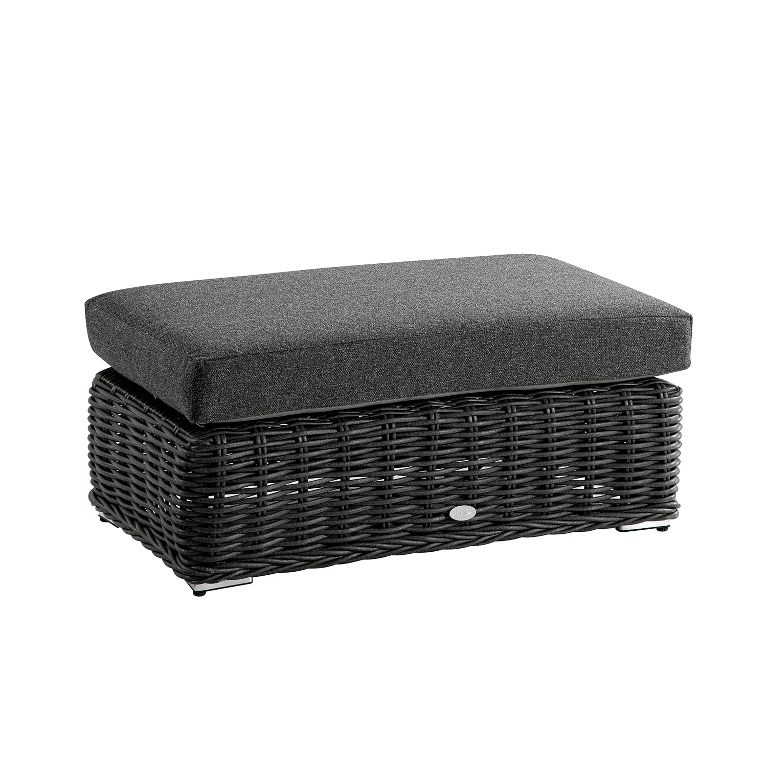 Bellagio Round Wicker Outdoor Bench, Dark Grey - Image 2