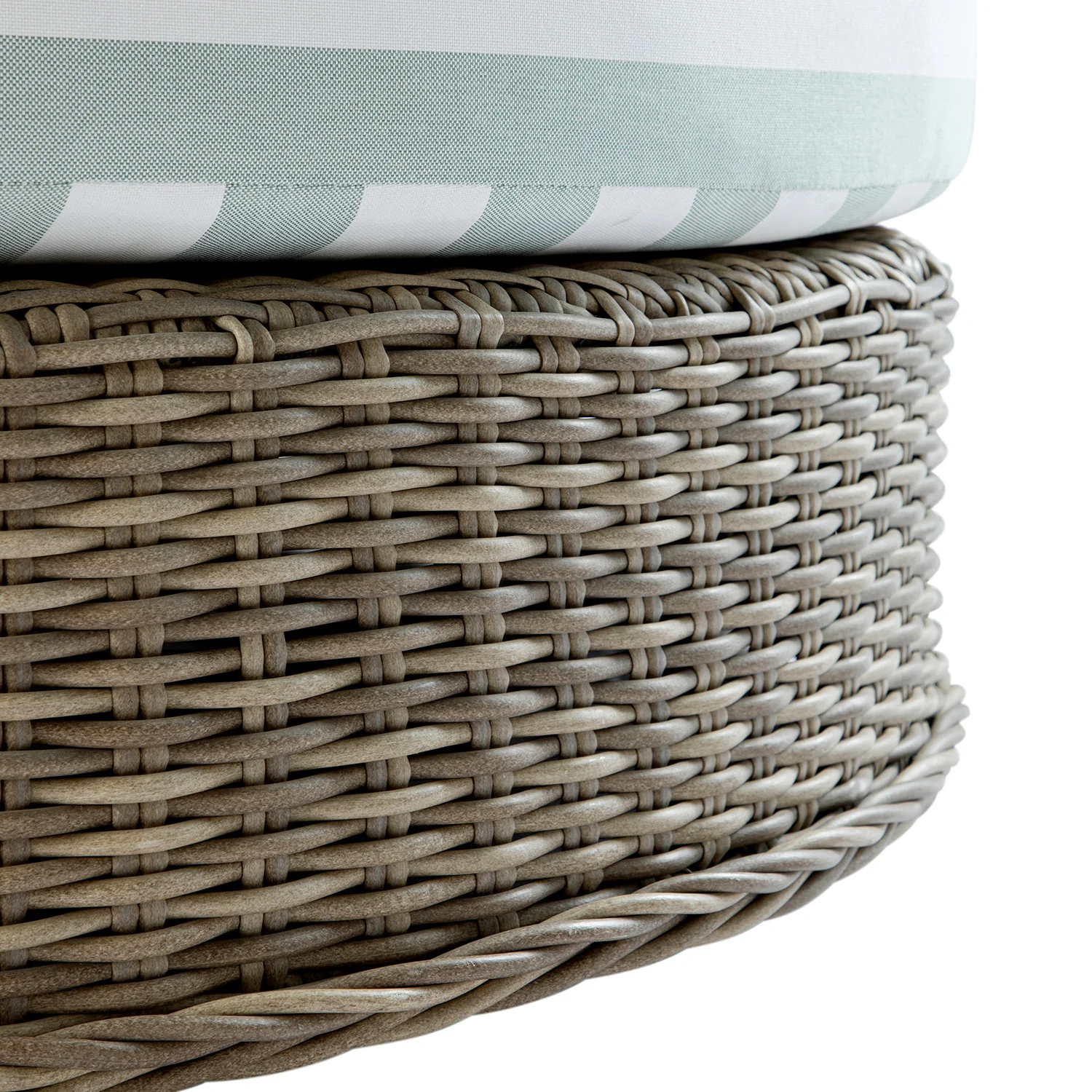 Bellagio Round Wicker Swivel Daybed, Natural with Sage Stripes - Image 10
