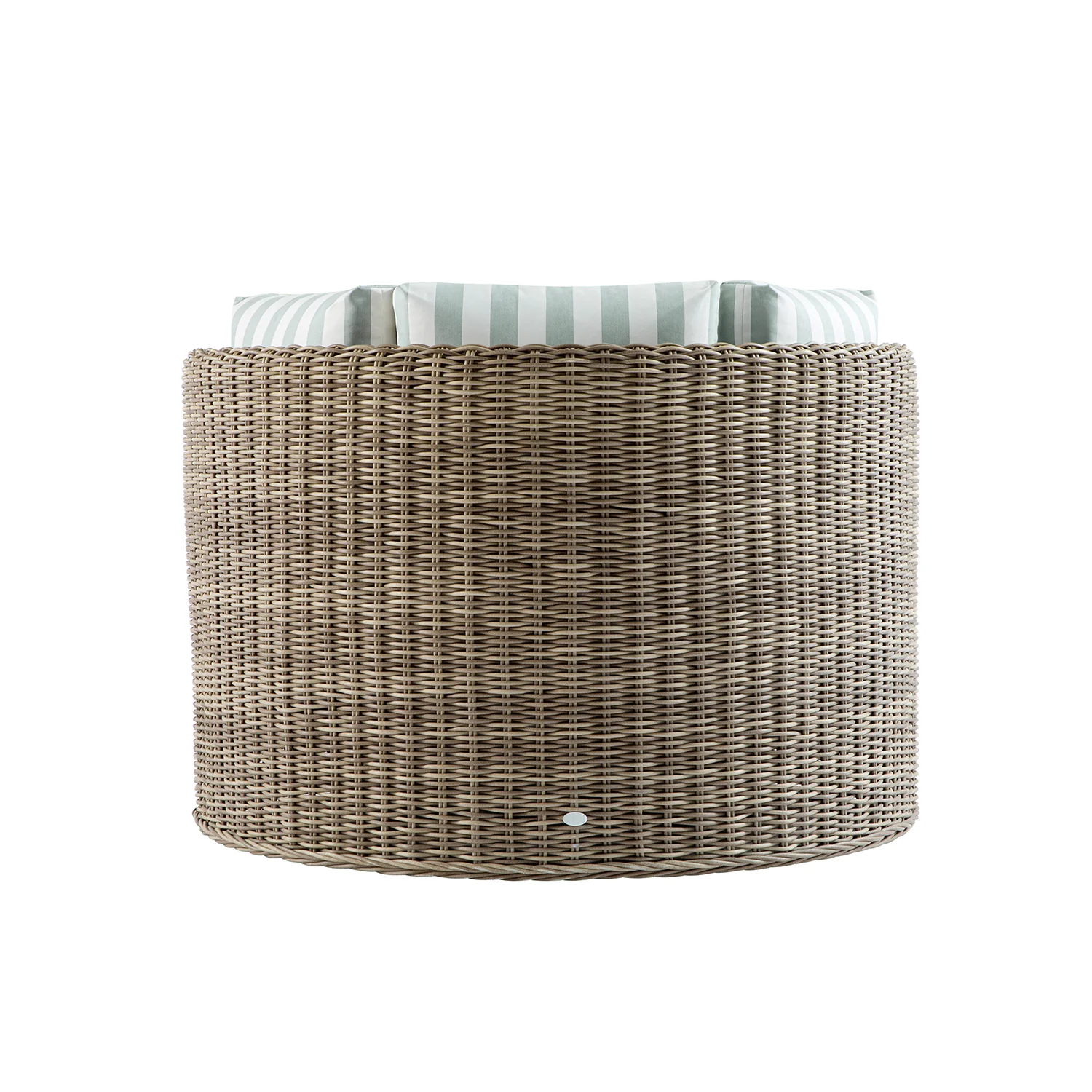 Bellagio Round Wicker Swivel Daybed, Natural with Sage Stripes - Image 5