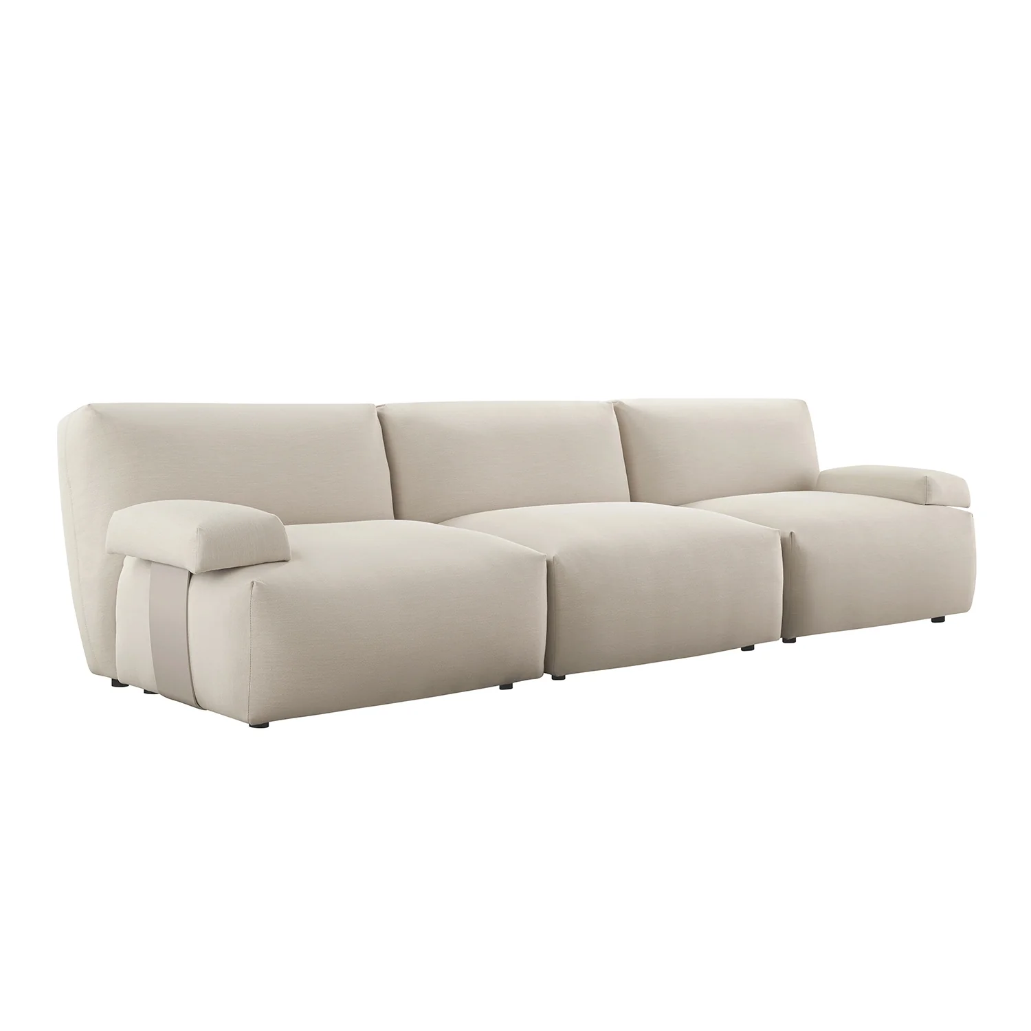 Carlyle Beige Cotton Blend Modular Sofa, 3-Piece - Image 2