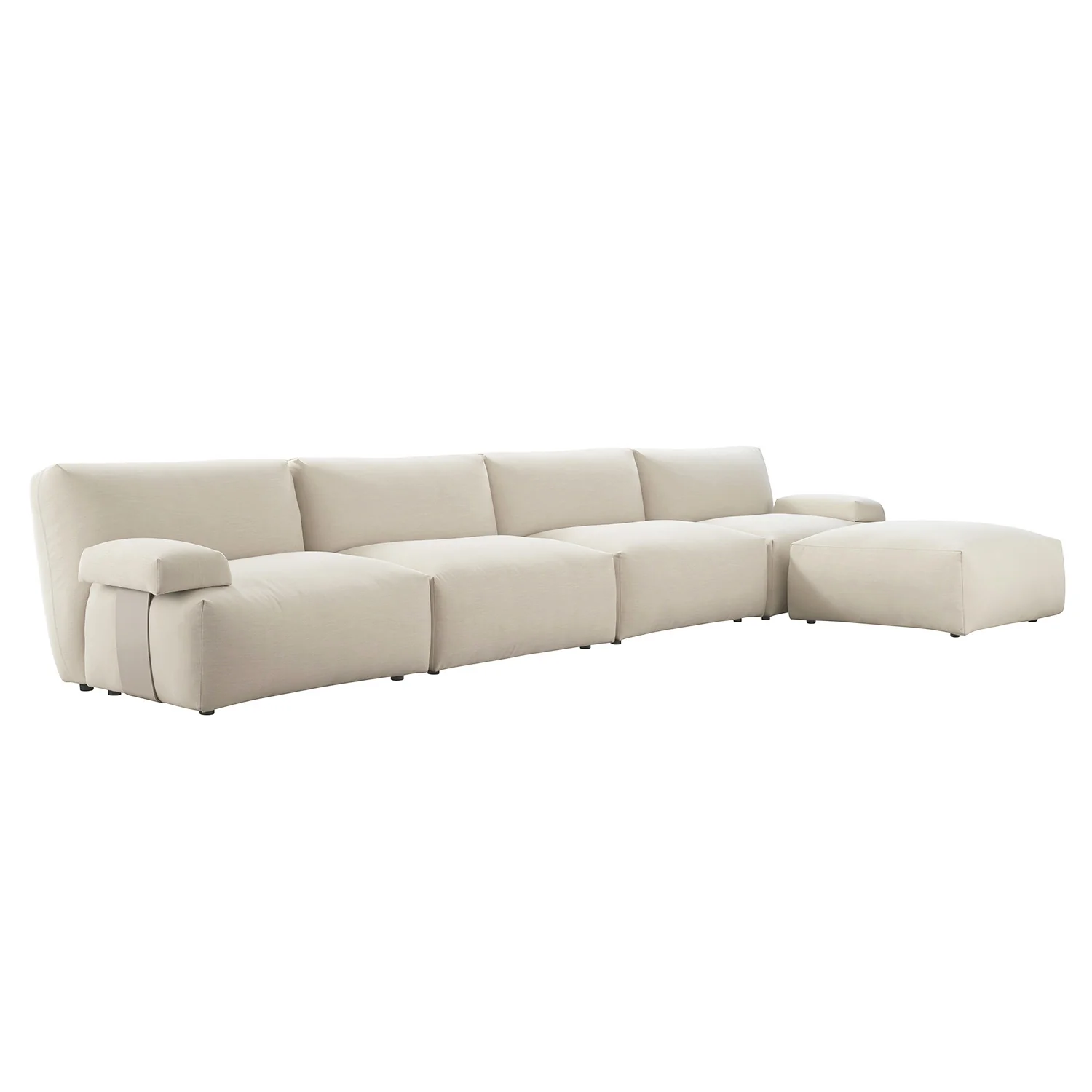 Carlyle Beige Cotton Blend Modular Sofa, 4-Piece Chaise - Image 2