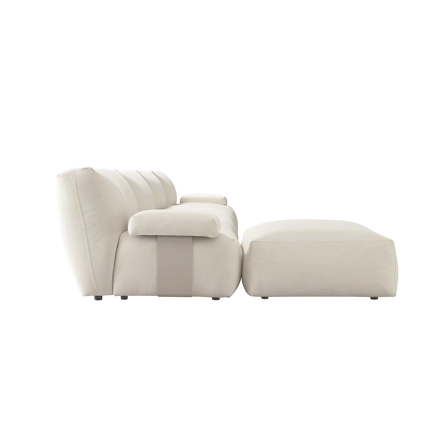 Carlyle Beige Cotton Blend Modular Sofa, 4-Piece Chaise - Image 4