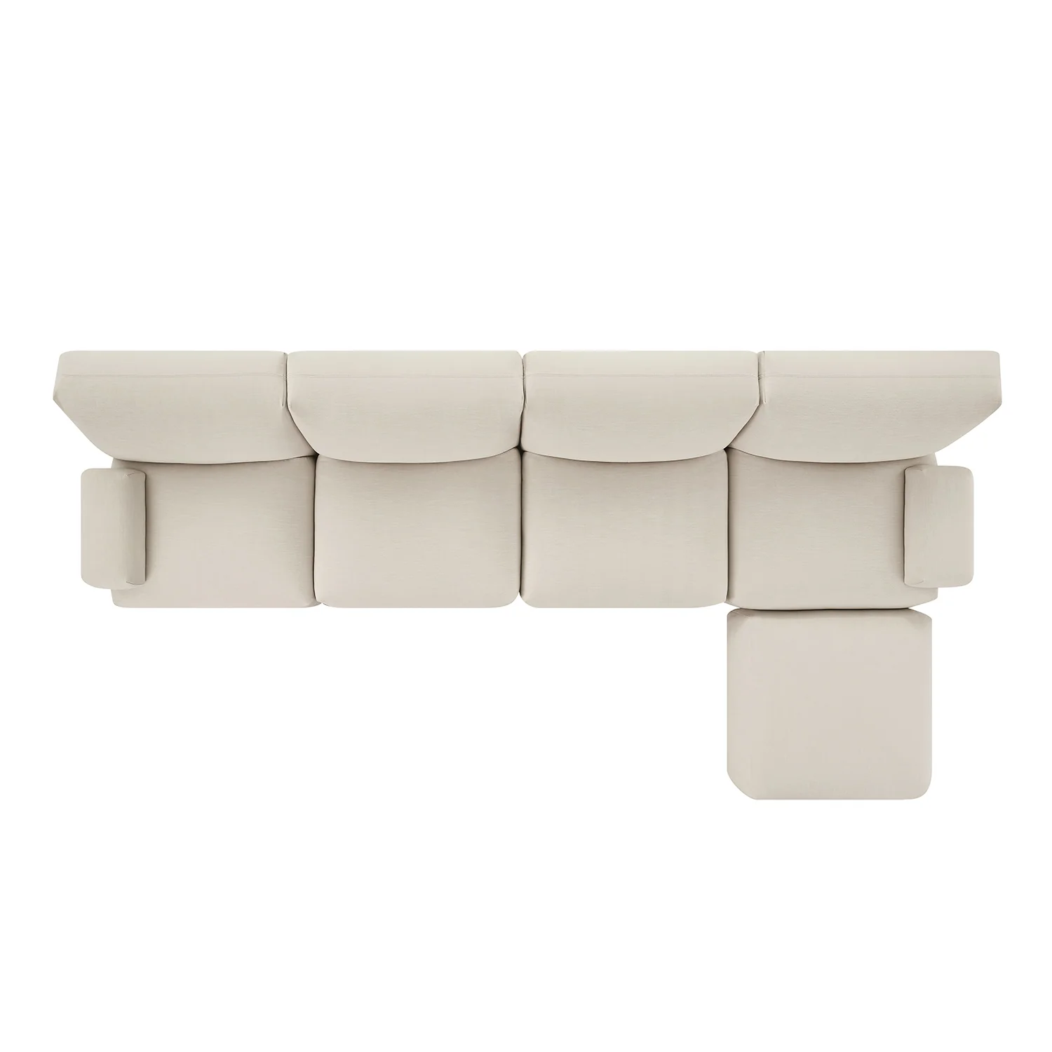 Carlyle Beige Cotton Blend Modular Sofa, 4-Piece Chaise - Image 6