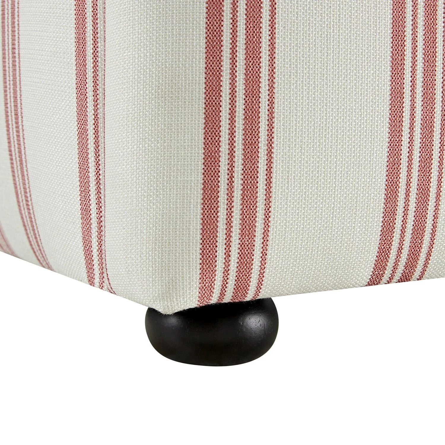 Celeste Upholstered Storage Bed with Ruffled Headboard, Peony Red Stripe - Image 10