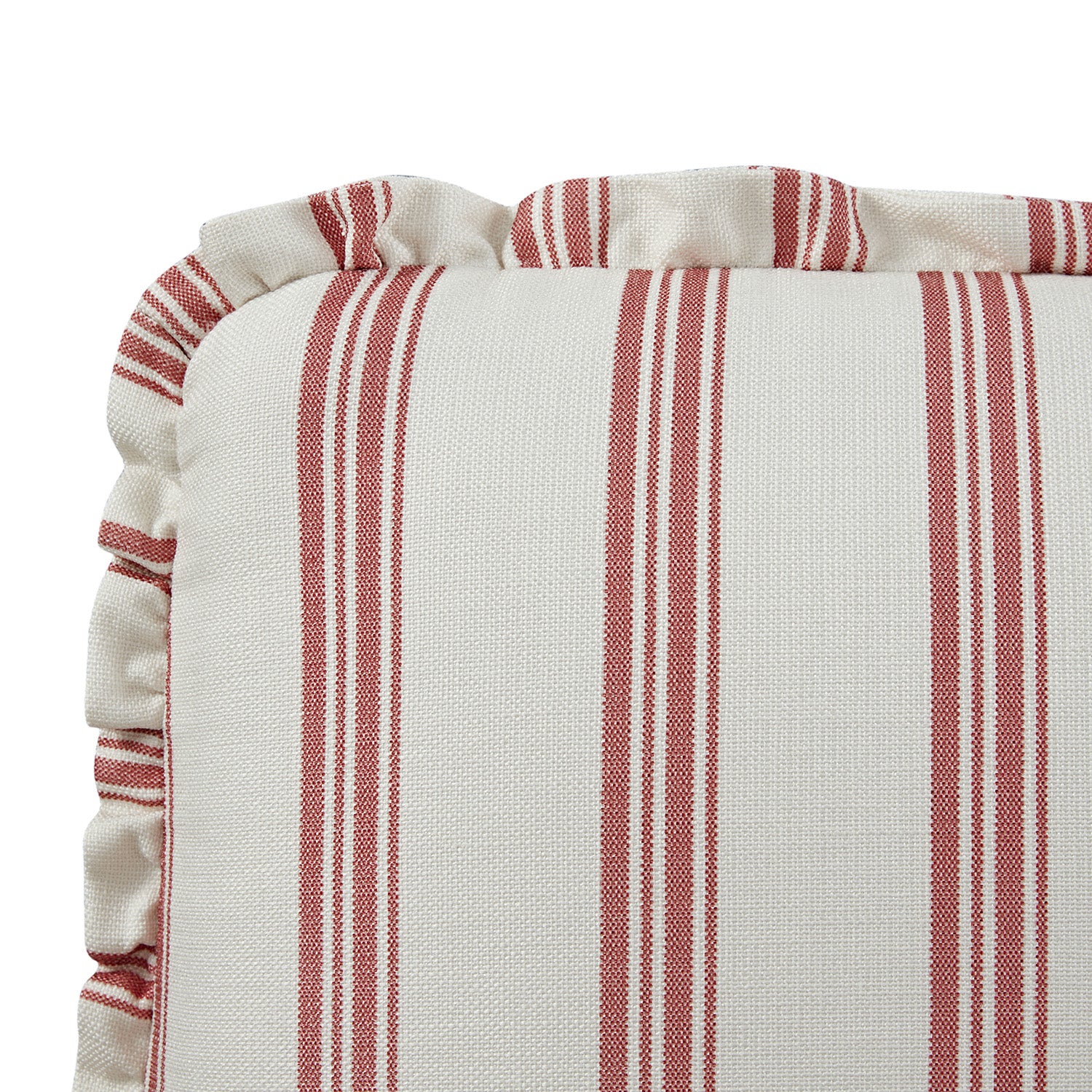 Celeste Upholstered Storage Bed with Ruffled Headboard, Peony Red Stripe - Image 11
