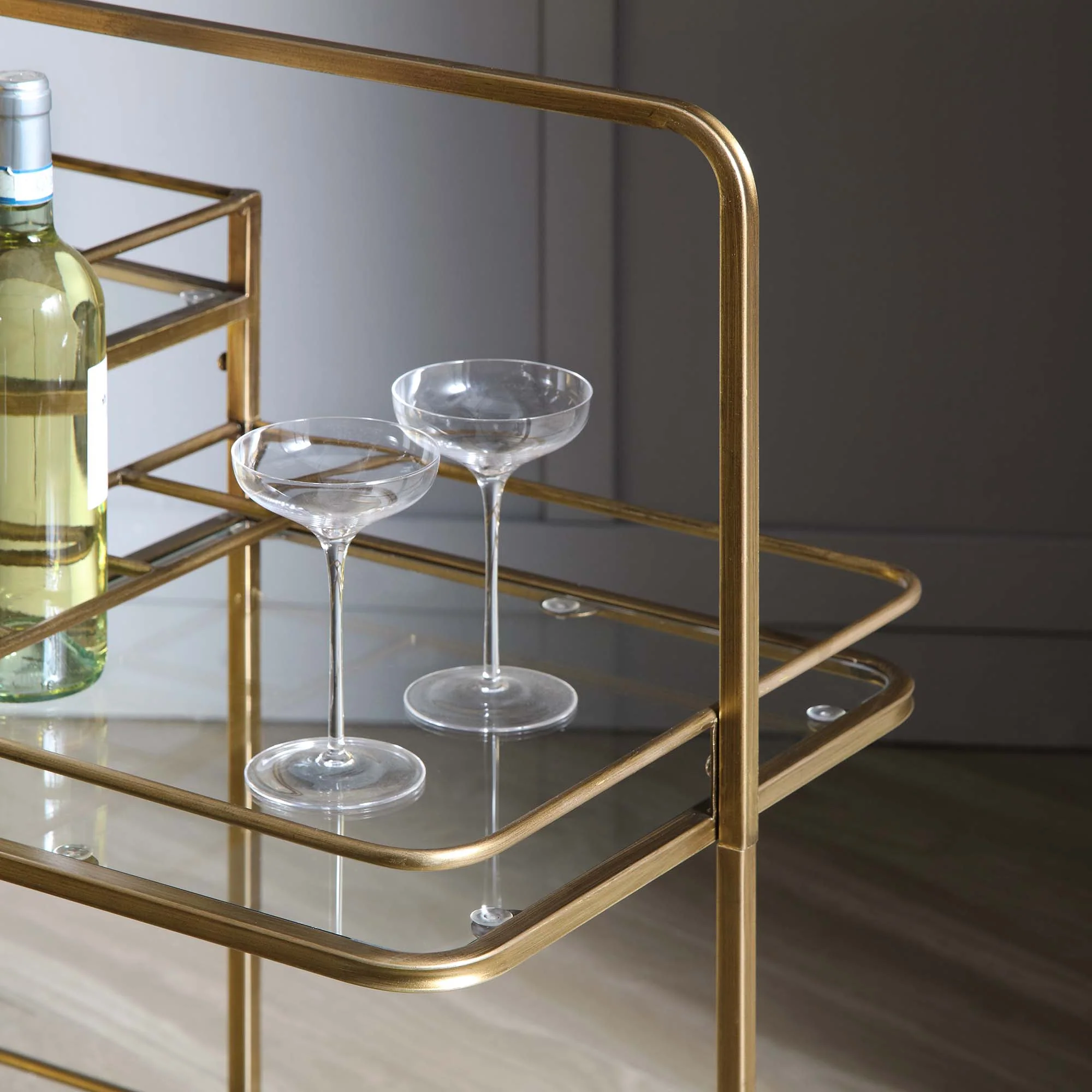 Clementine Antique Brass Effect Drink Trolley - Image 2