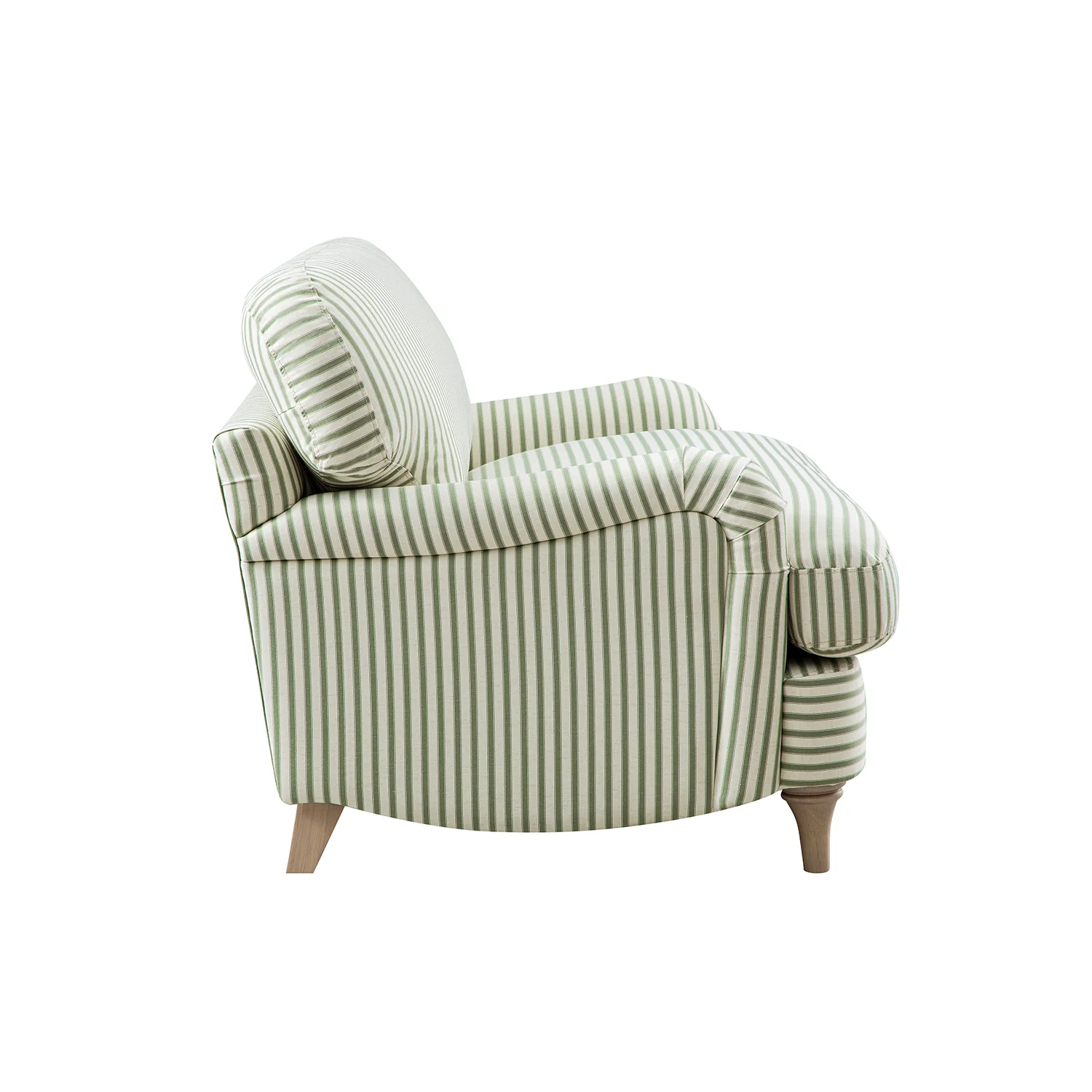 Daphnis Green Striped Linen Blend Sofa, Loveseat - Image 5