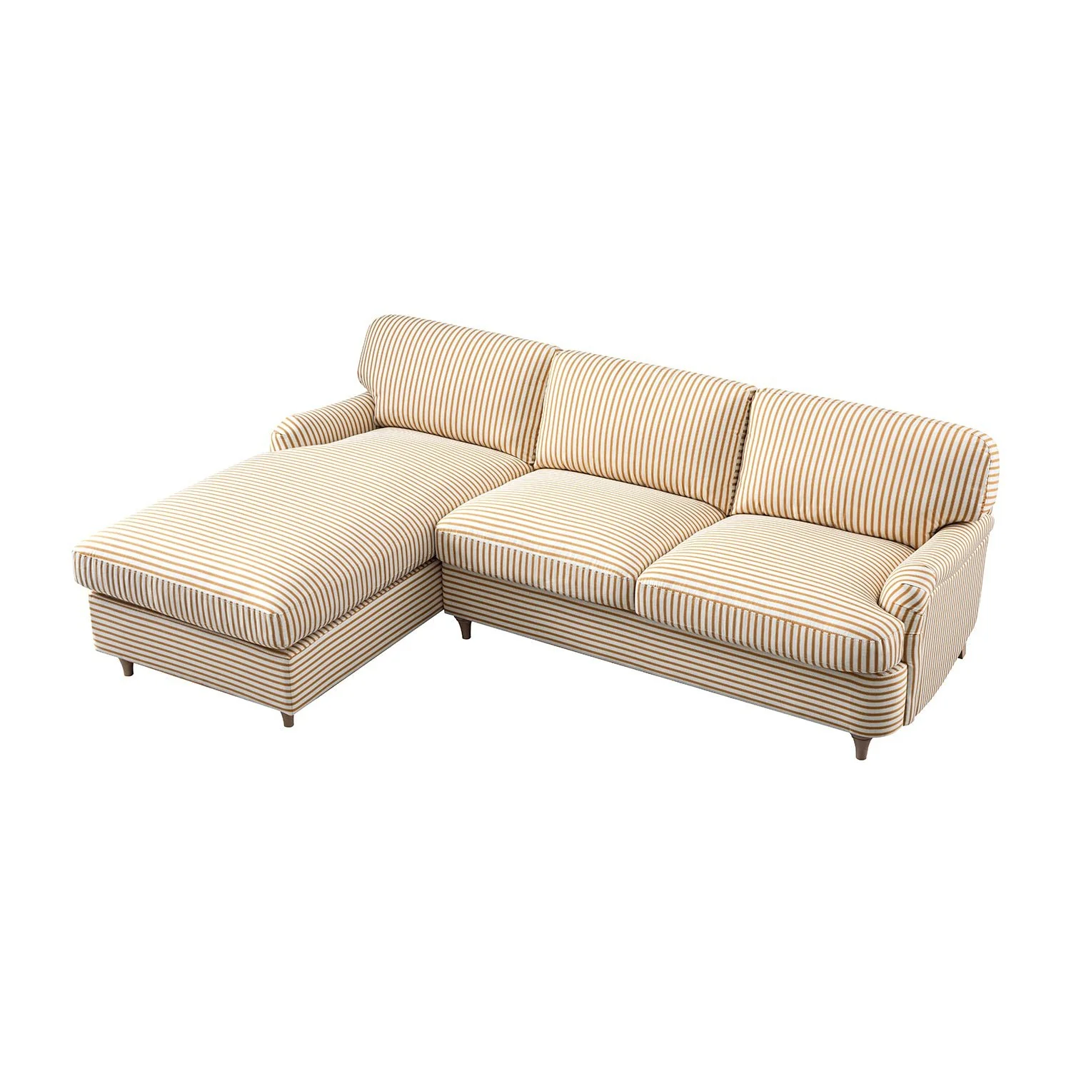 Daphnis Ochre Striped Linen Blend Sofa Bed, Grande Chaise Left Hand Facing - Image 6