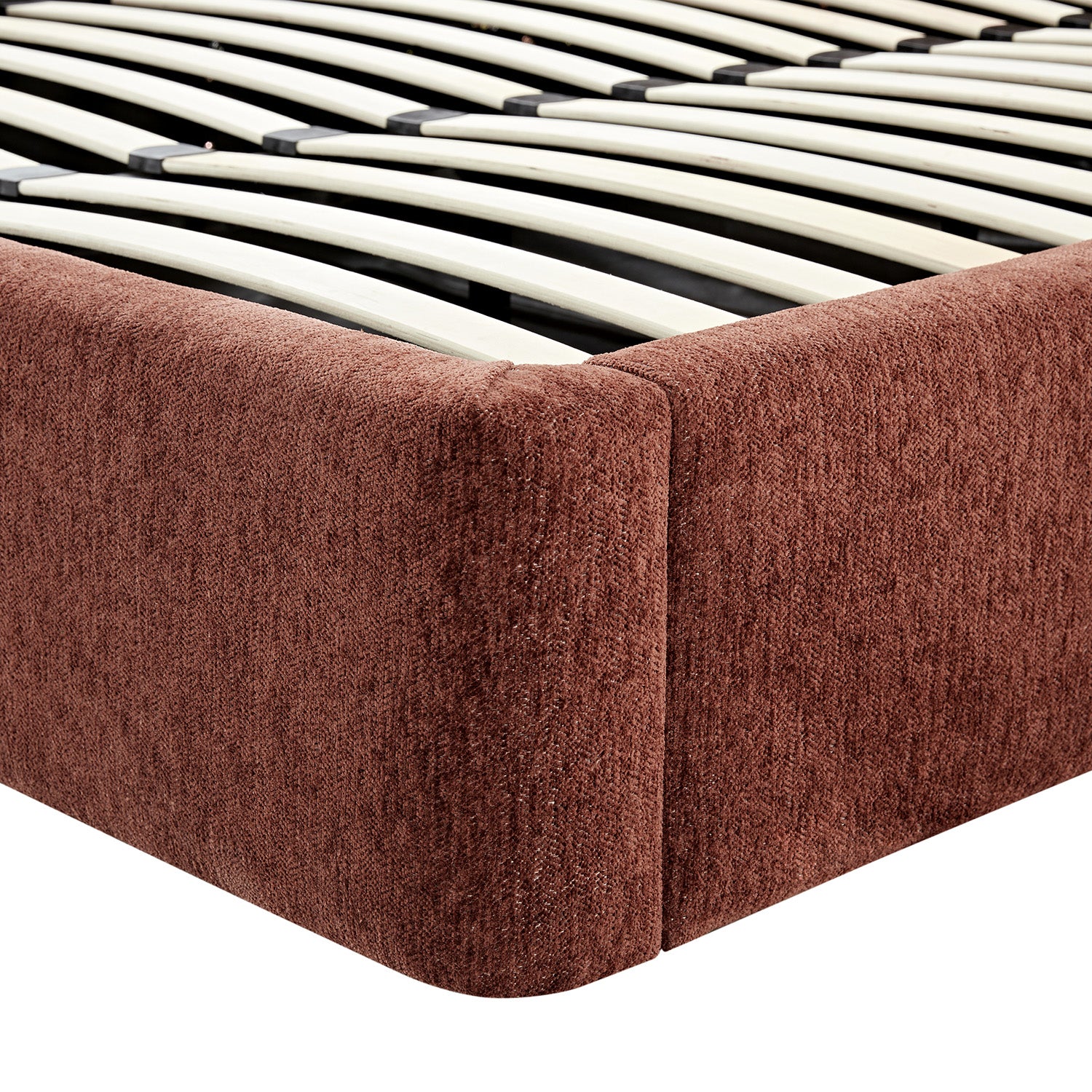 Della Extended Headboard Storage Bed, Burnt Brick Chenille - Image 11