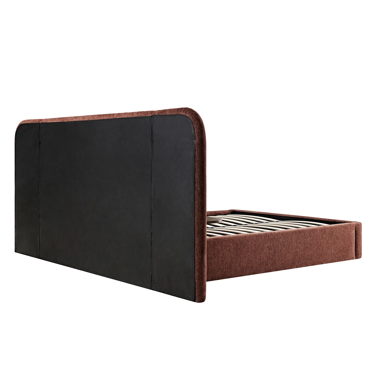 Della Extended Headboard Storage Bed, Burnt Brick Chenille - Image 9