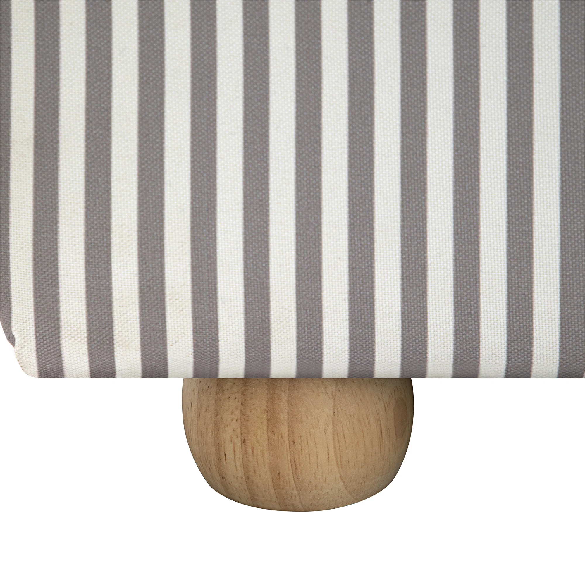 Egerie Curved Headboard Light Taupe Striped Fabric Ottoman Storage Bed - Image 18
