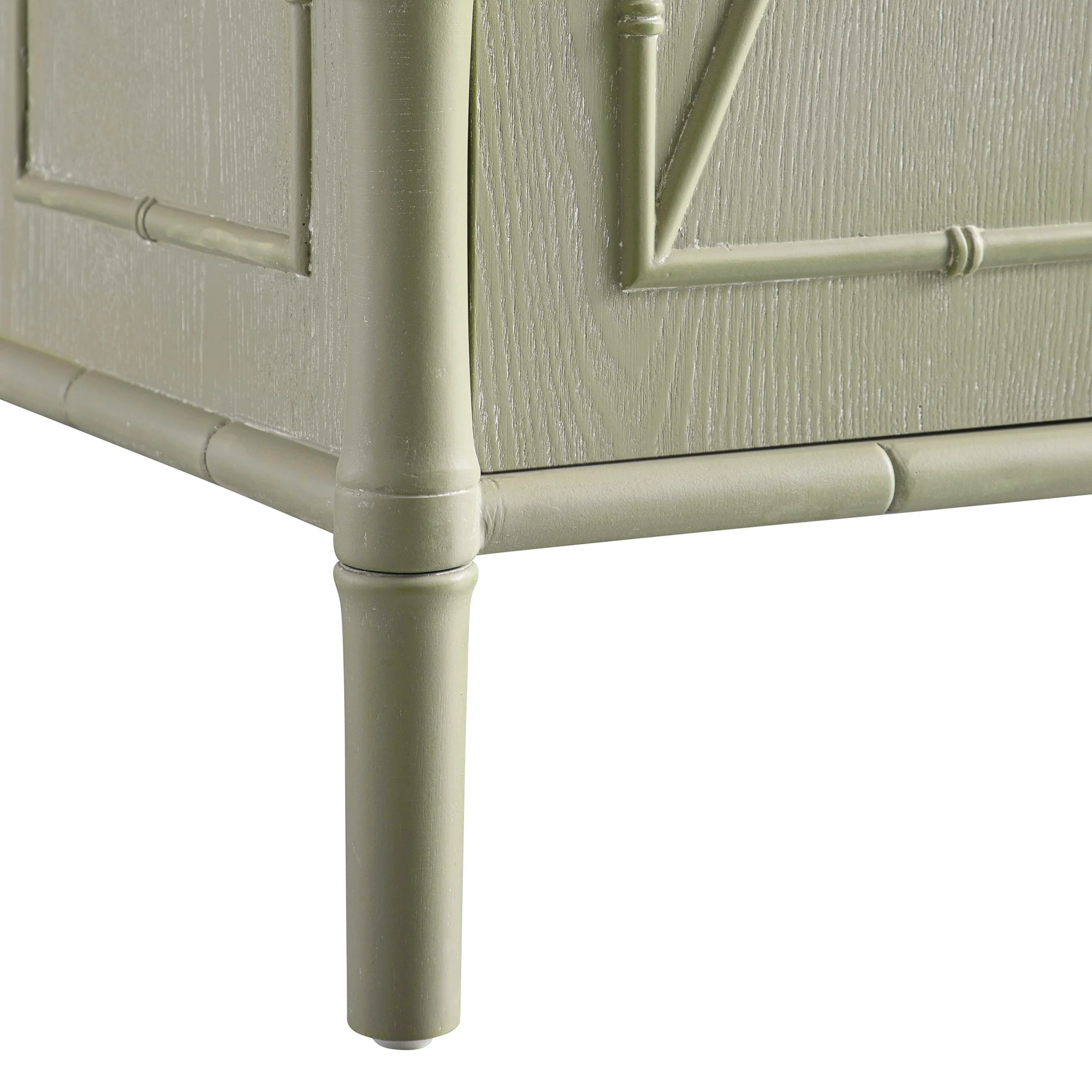 Elstowe Faux Bamboo Large Sideboard, Sage Green - Image 10