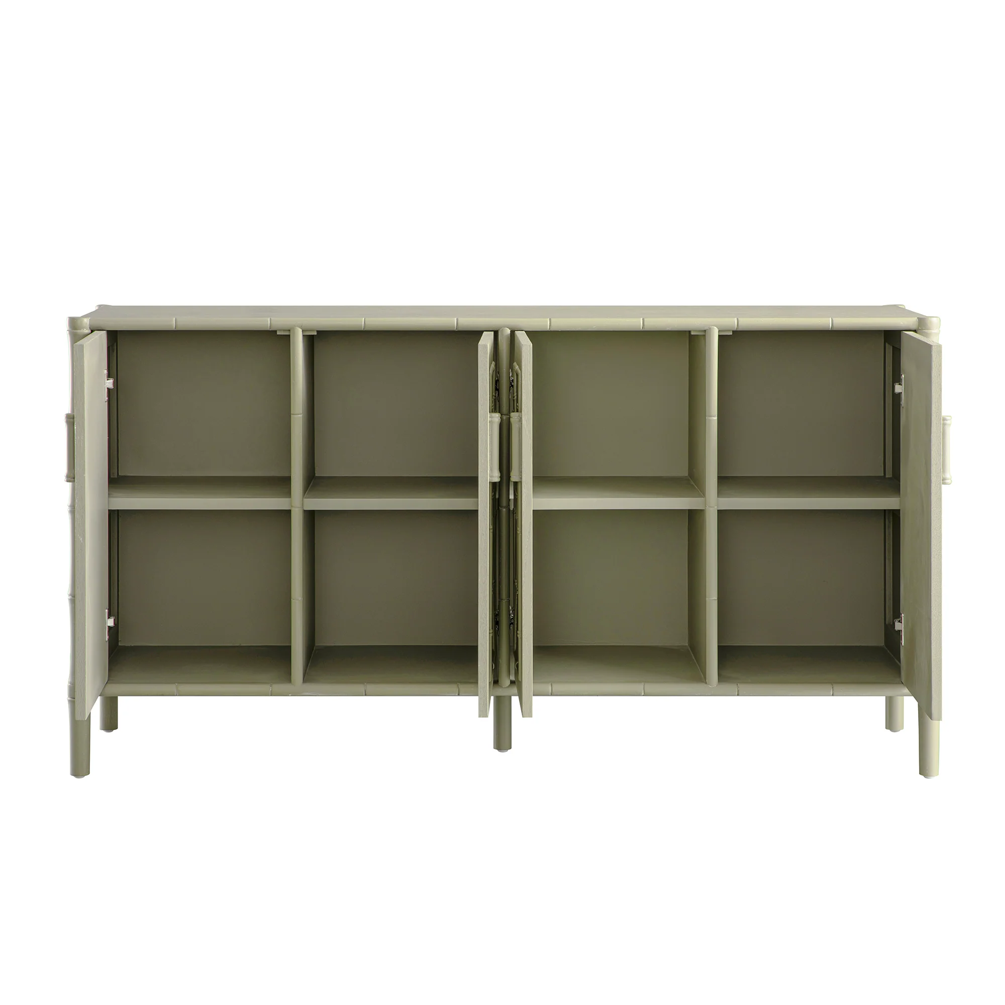 Elstowe Faux Bamboo Large Sideboard, Sage Green - Image 5