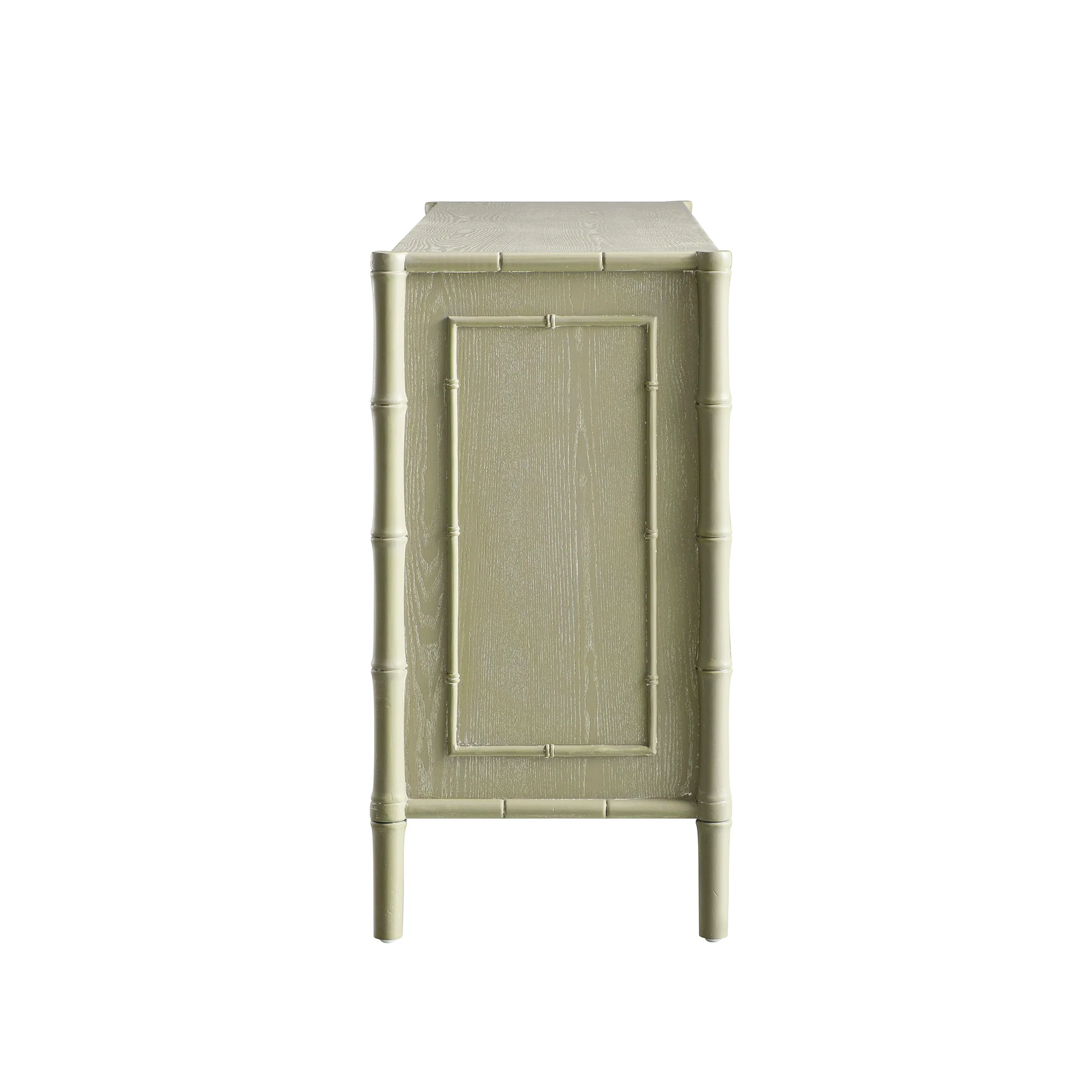 Elstowe Faux Bamboo Large Sideboard, Sage Green - Image 6