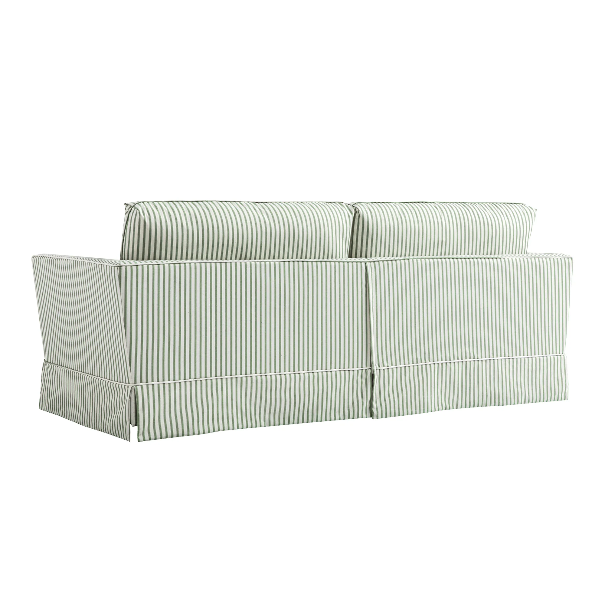 Fitz Skirted Large 3-Seater Sofa, Sage Striped Linen Blend - Image 4