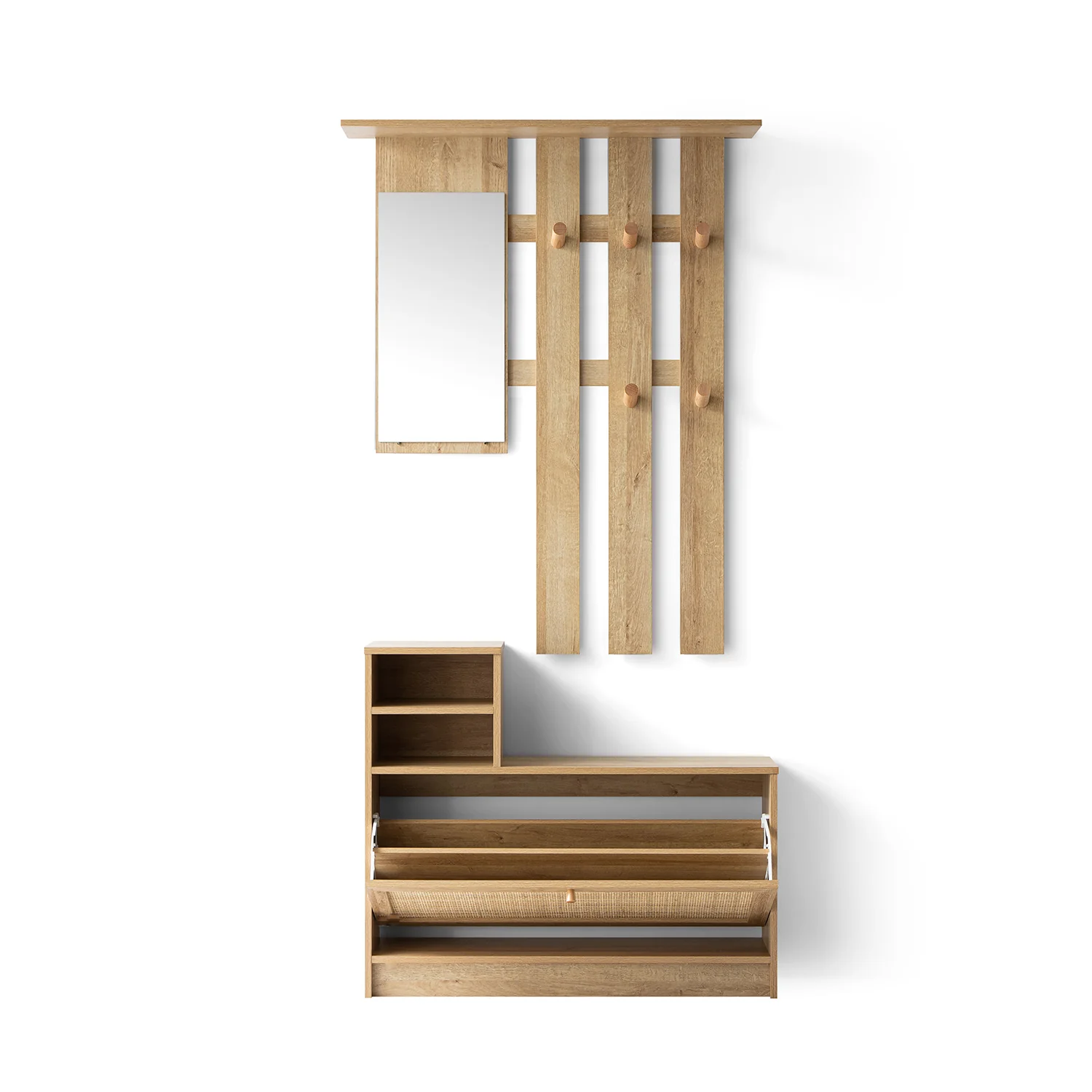 Frances Rattan Hallway Unit with Mirror, Natural - Image 2