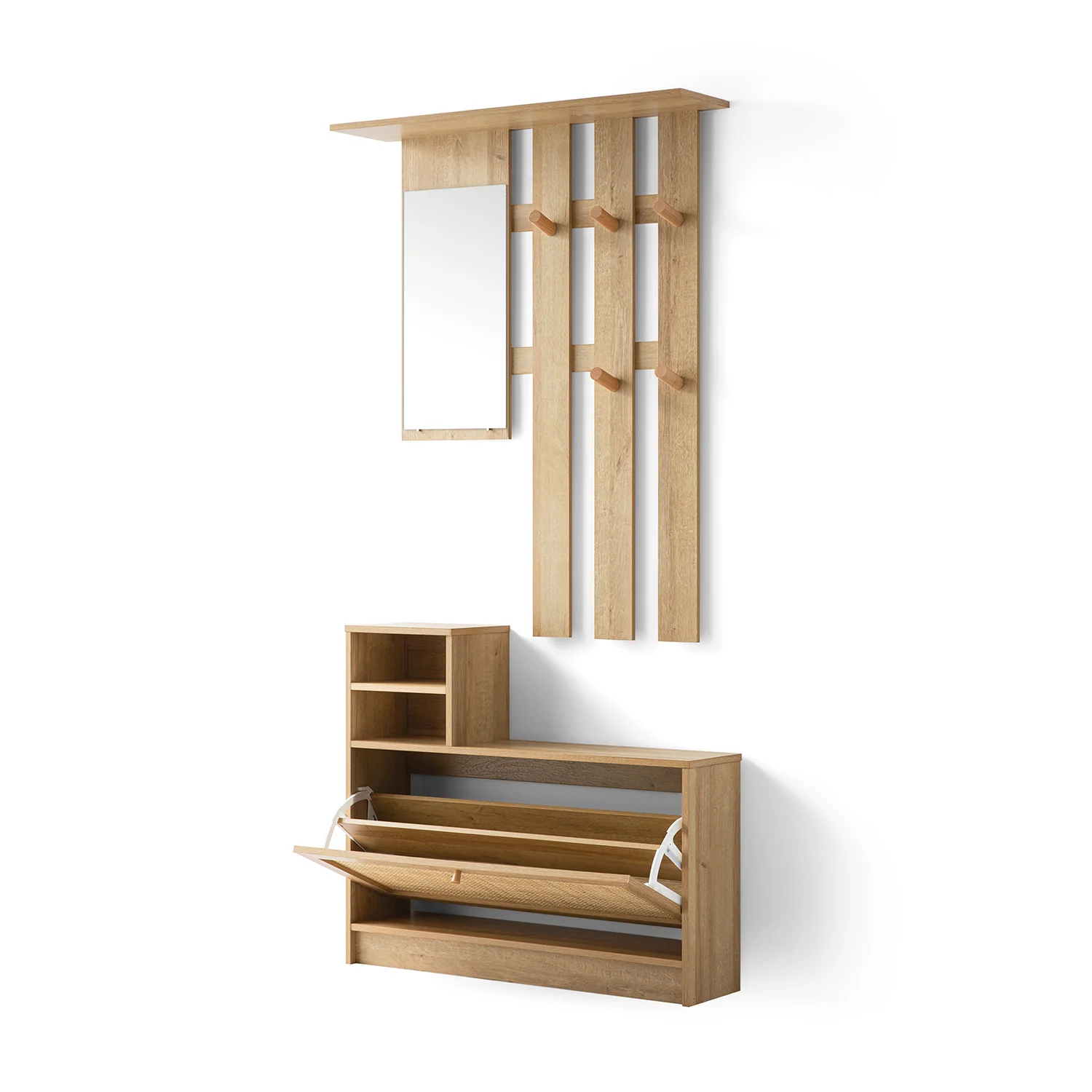 Frances Rattan Hallway Unit with Mirror, Natural - Image 5