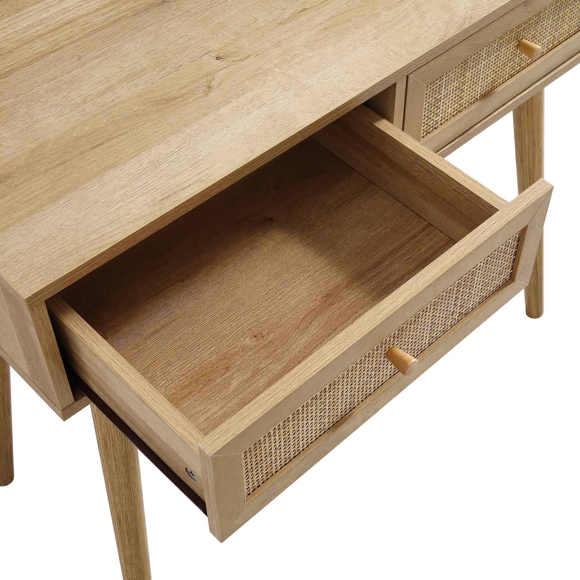 Frances Woven Rattan Dressing Table with Mirror, Natural - Image 10