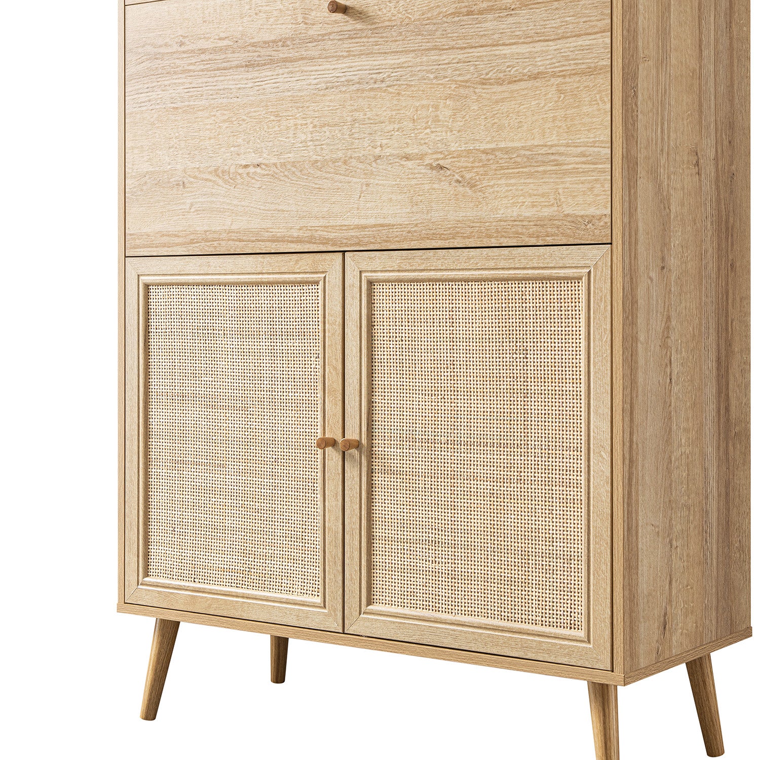 Frances Woven Rattan Writing Bureau, Natural - Image 10