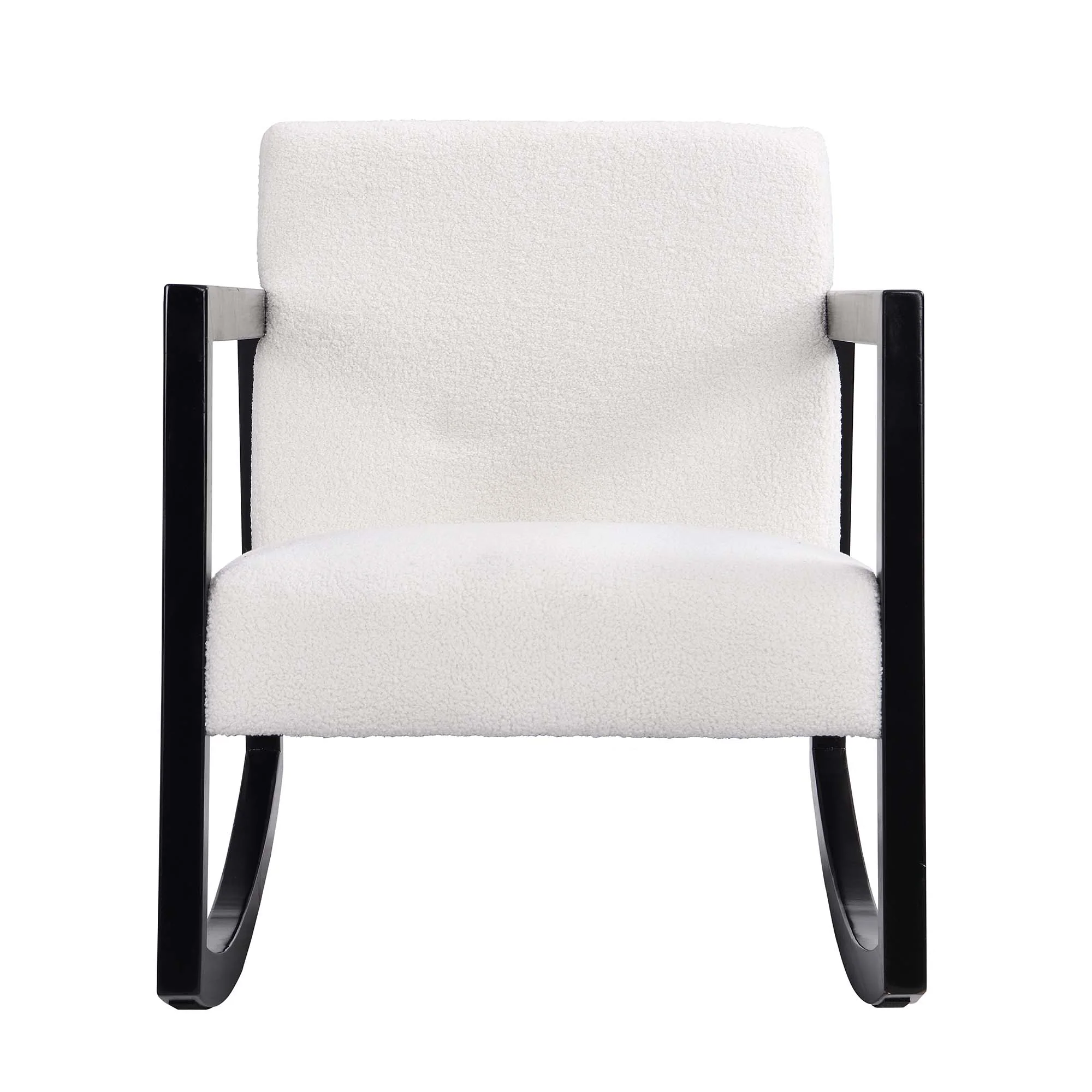 Fyne Ecru Boucle Rocking Armchair, Black Frame - Image 4