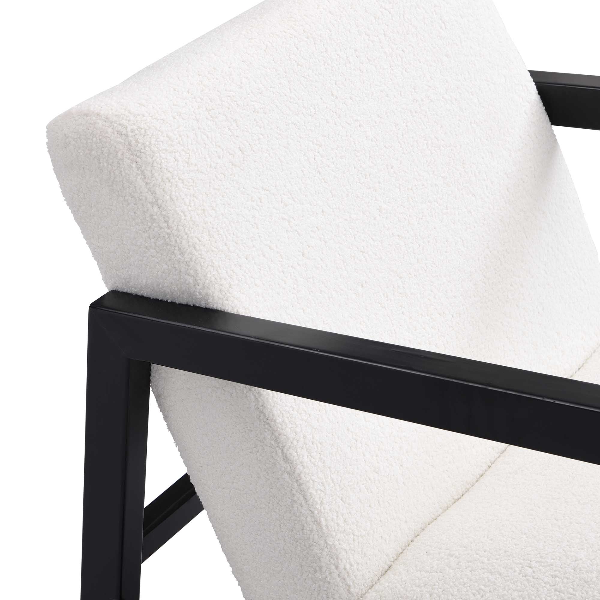 Fyne Ecru Boucle Rocking Armchair, Black Frame - Image 8