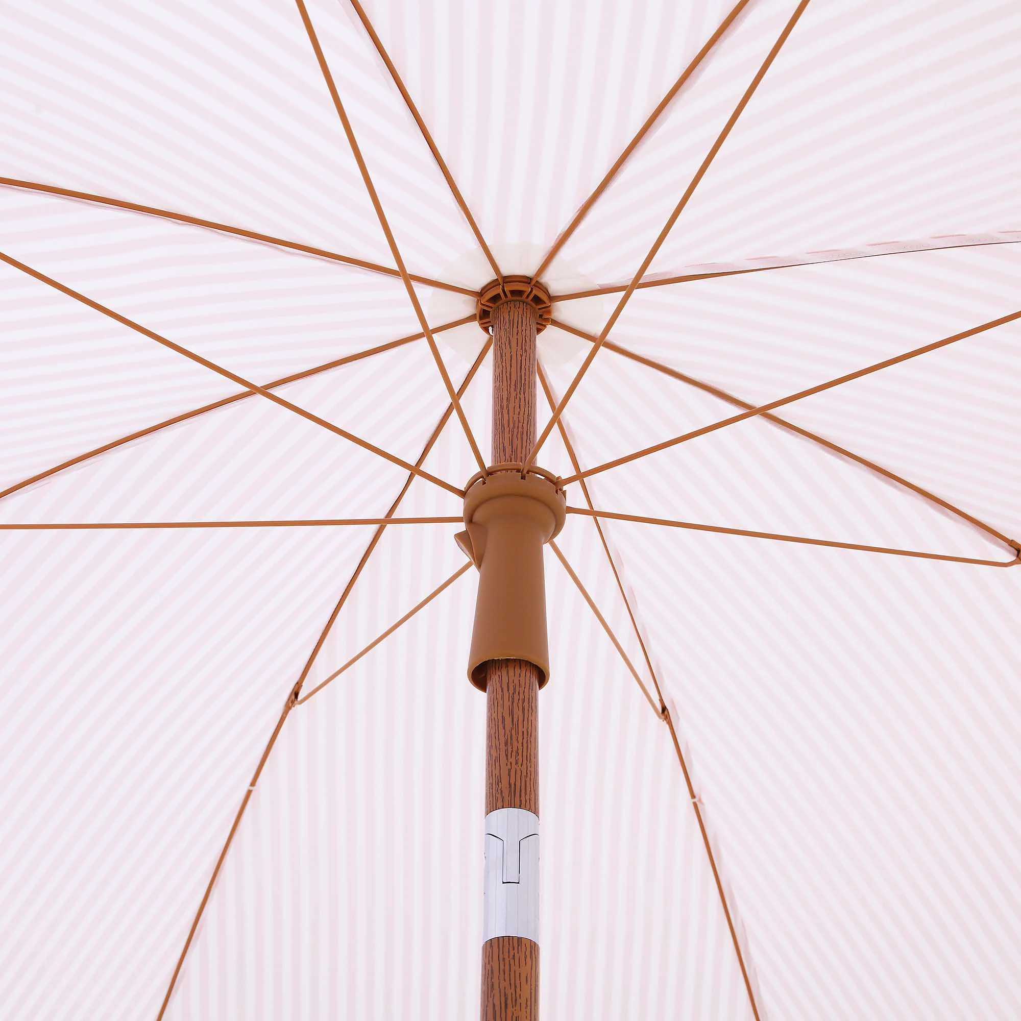 Gabriel Pink and White Striped Fringed Parasol with Tilt - Image 13