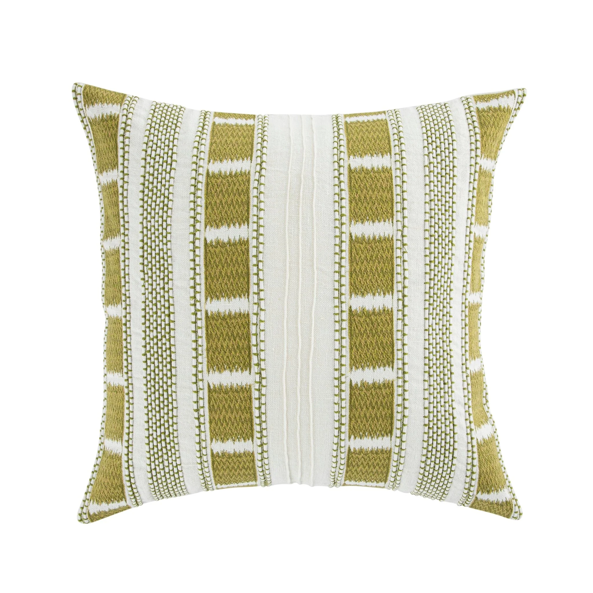 Hattie Green Embroidered 100% Linen Cushion