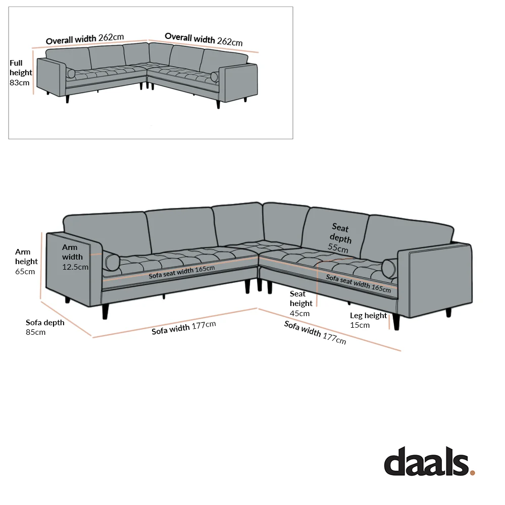 Henrietta 5+Seater Corner Sofa, Spiced Honey Chenille - Image 10