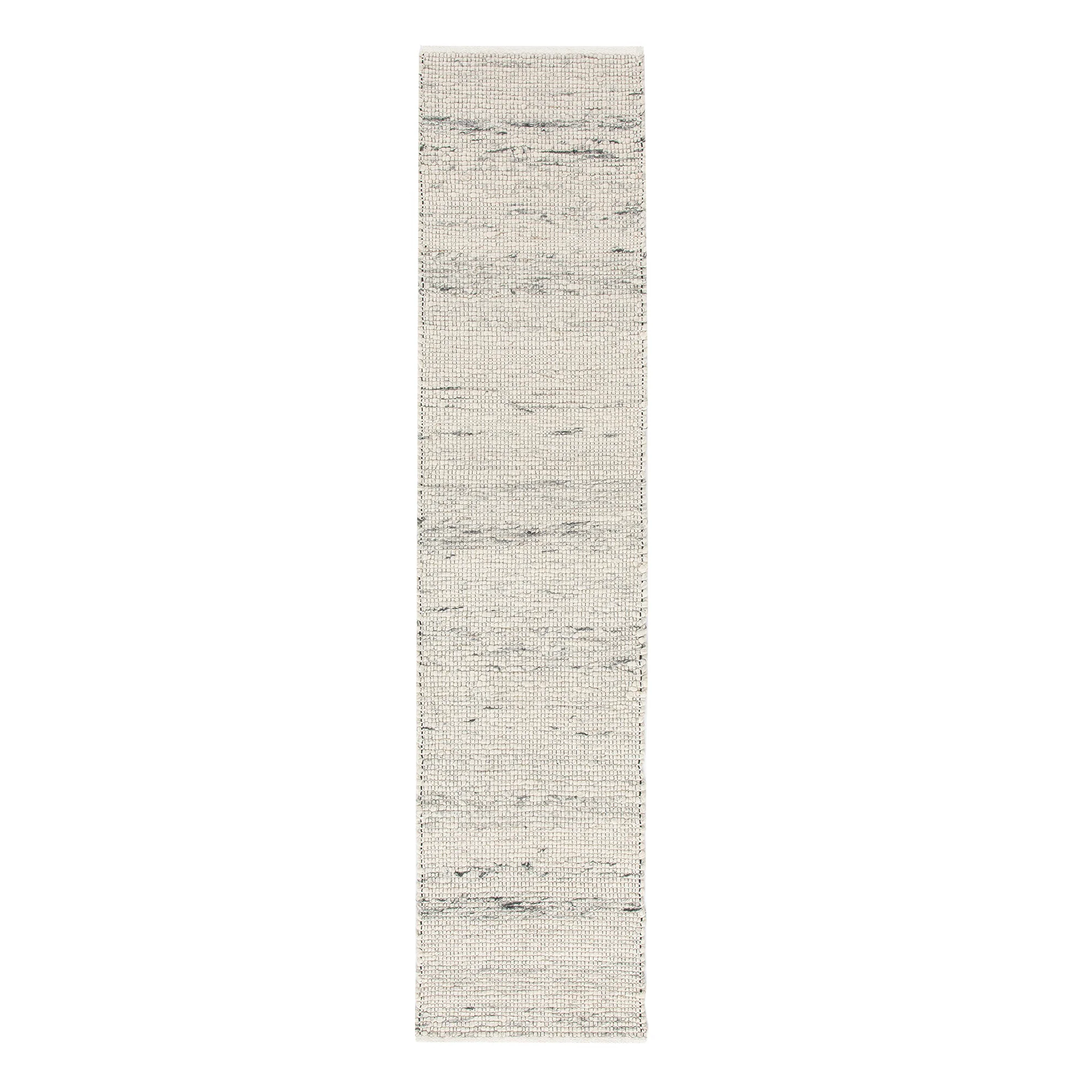Indra Light Grey Handwoven Wool Runner