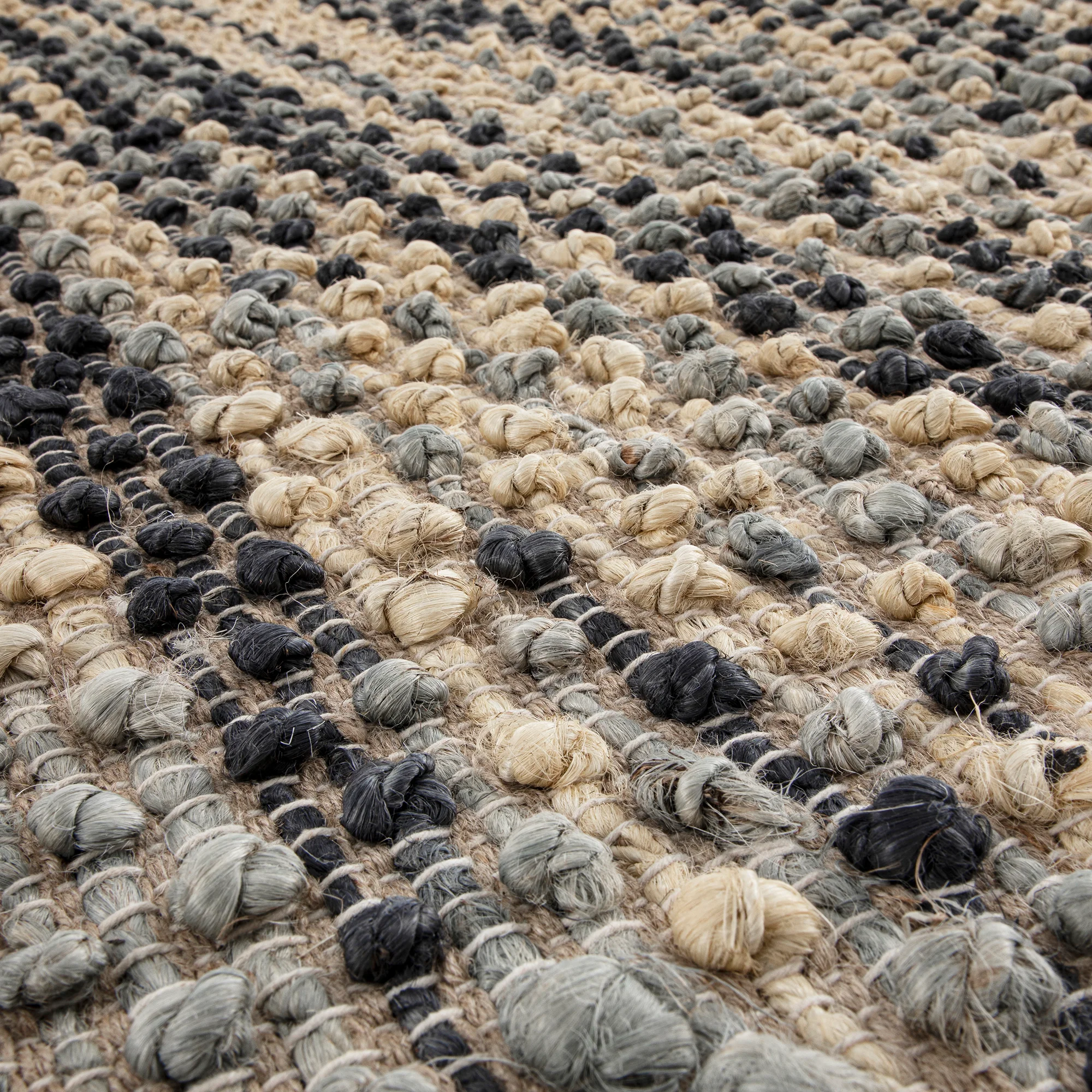 Kansas Bobble Grey Hemp & Cotton Handwoven Rug - Image 5