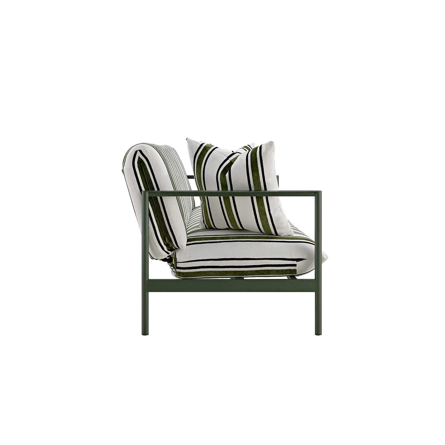 Linea Three Seater Sofa Bed, Forest Green Striped Chenille - Image 8
