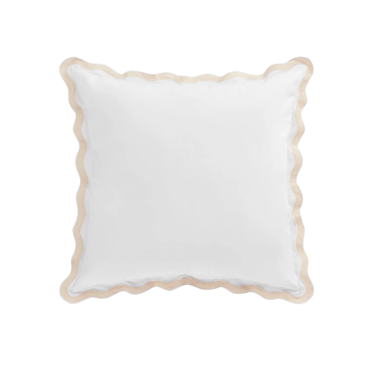 Lucinda Peach Melba Wave 300 Thread Count Cotton Percale Continental Square Pillowcases - Pair