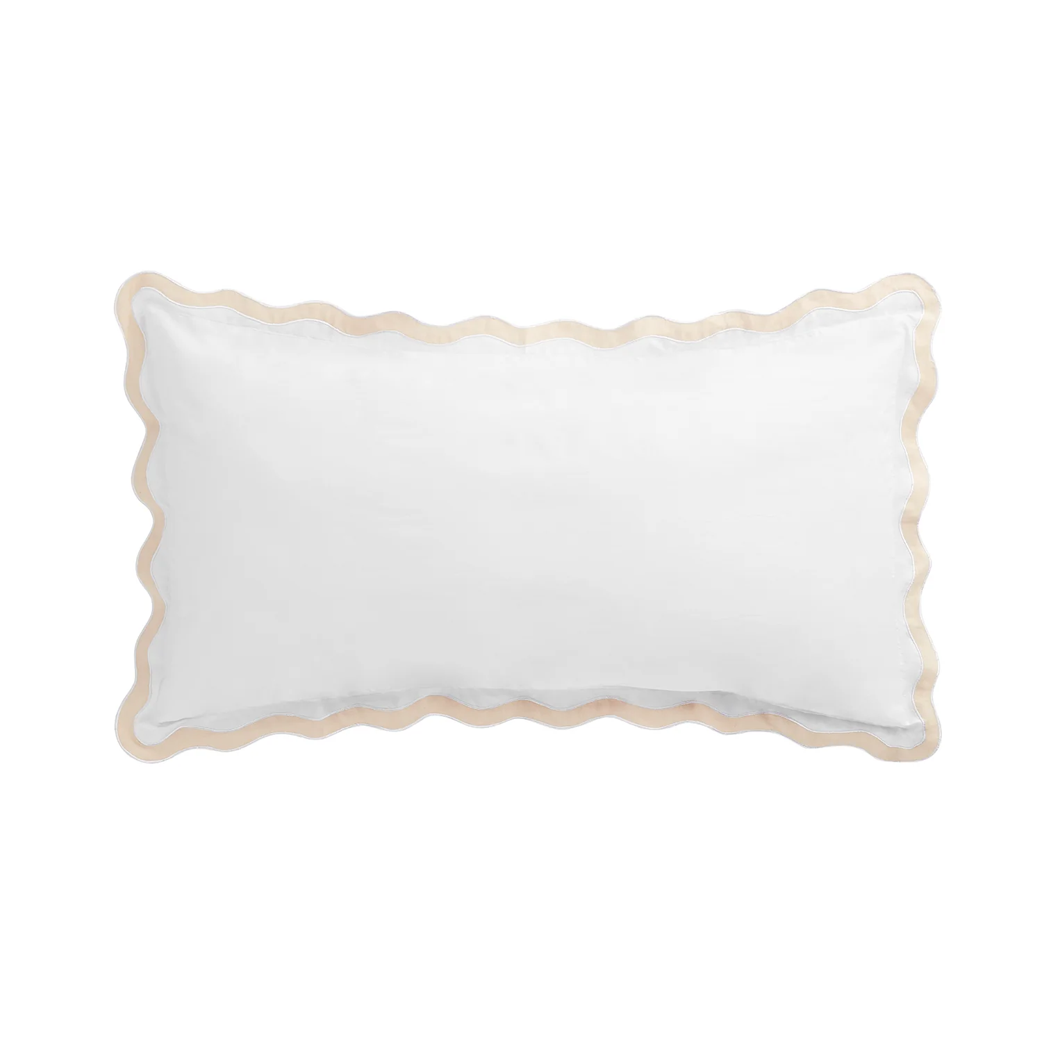 Lucinda Peach Melba Wave 300 Thread Count Cotton Percale King Size Pillowcases - Pair