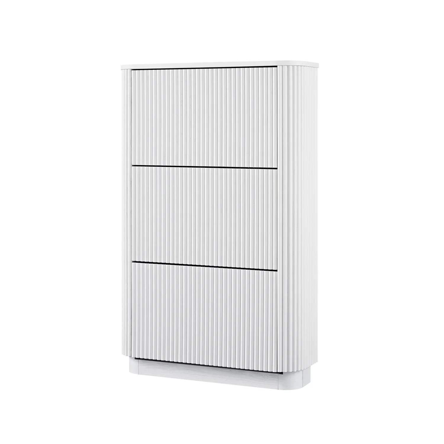 Maru 3-Door Shoe Storage Cabinet, Washed White - Image 8