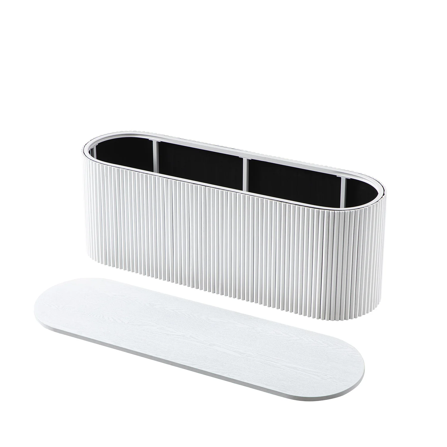 Maru Storage Ottoman Bench, Washed White - Image 5