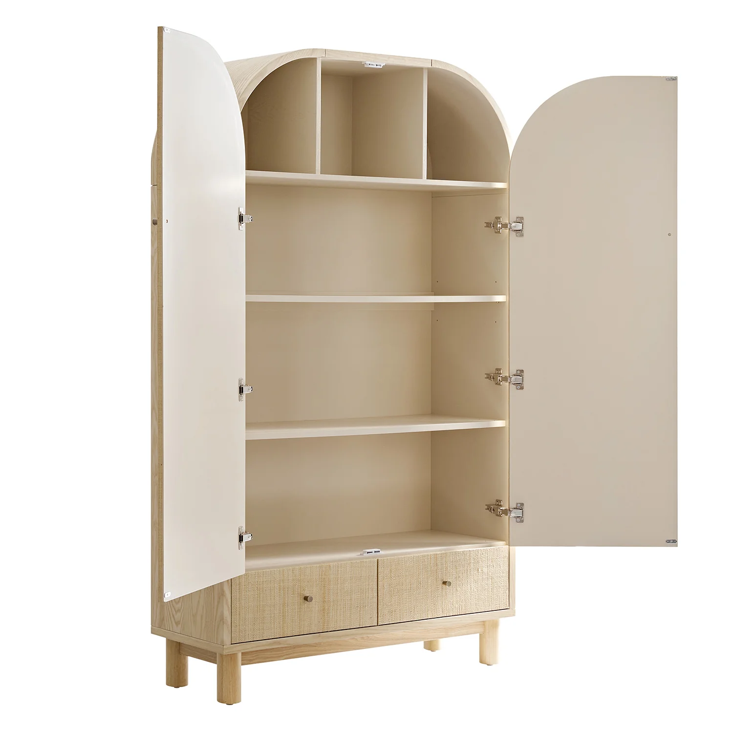 Maude Large Storage Cabinet, Natural Ash with Raffia - Image 12