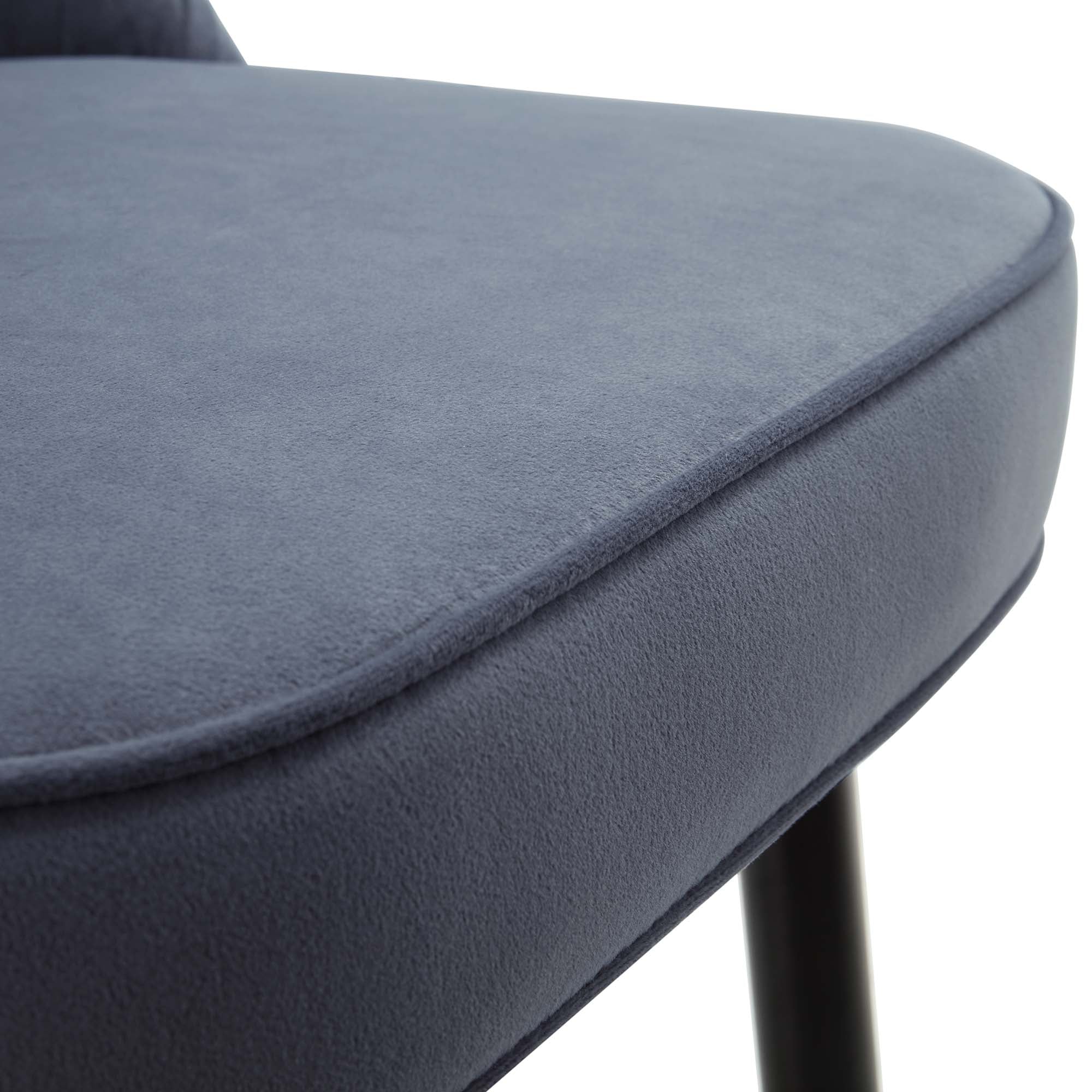 Miyae Set of 2 Pleated Light Grey Velvet Upholstered Counter Stools - Image 12