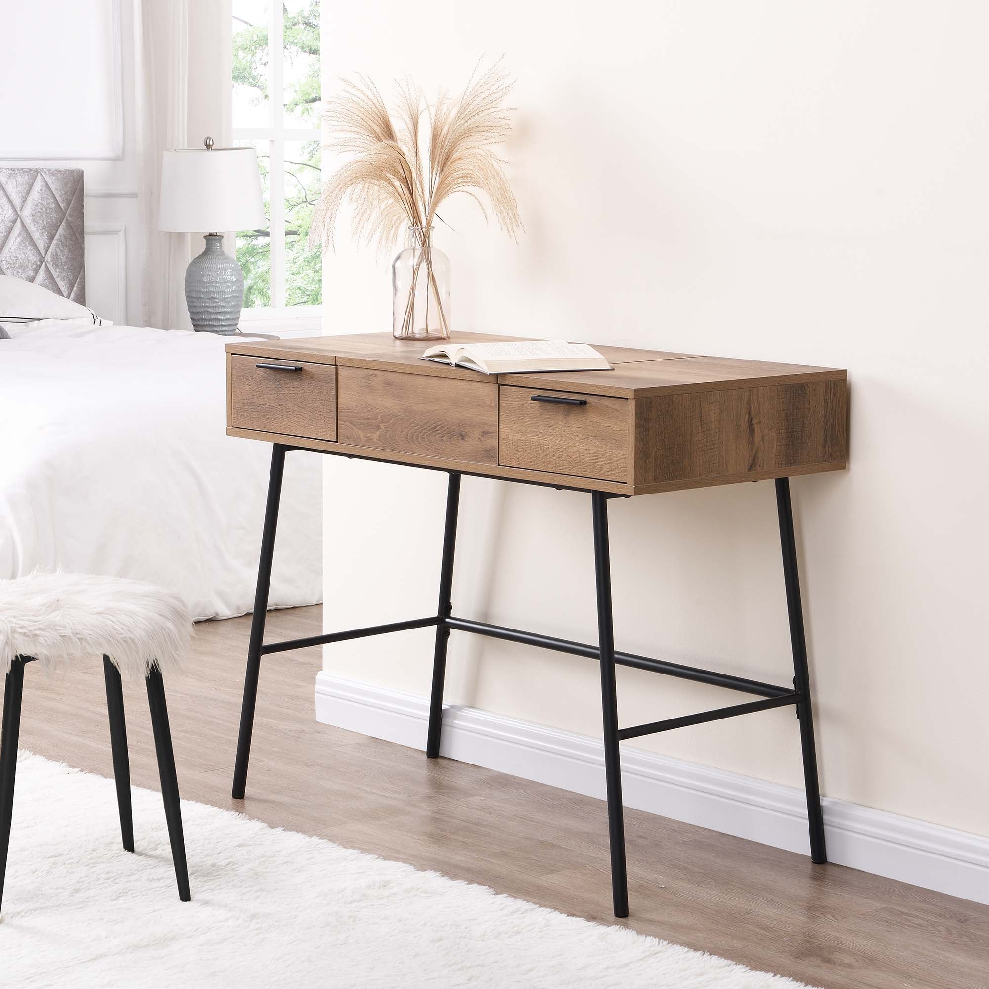 Selwyn Oak Effect Console Dressing Table - Image 3