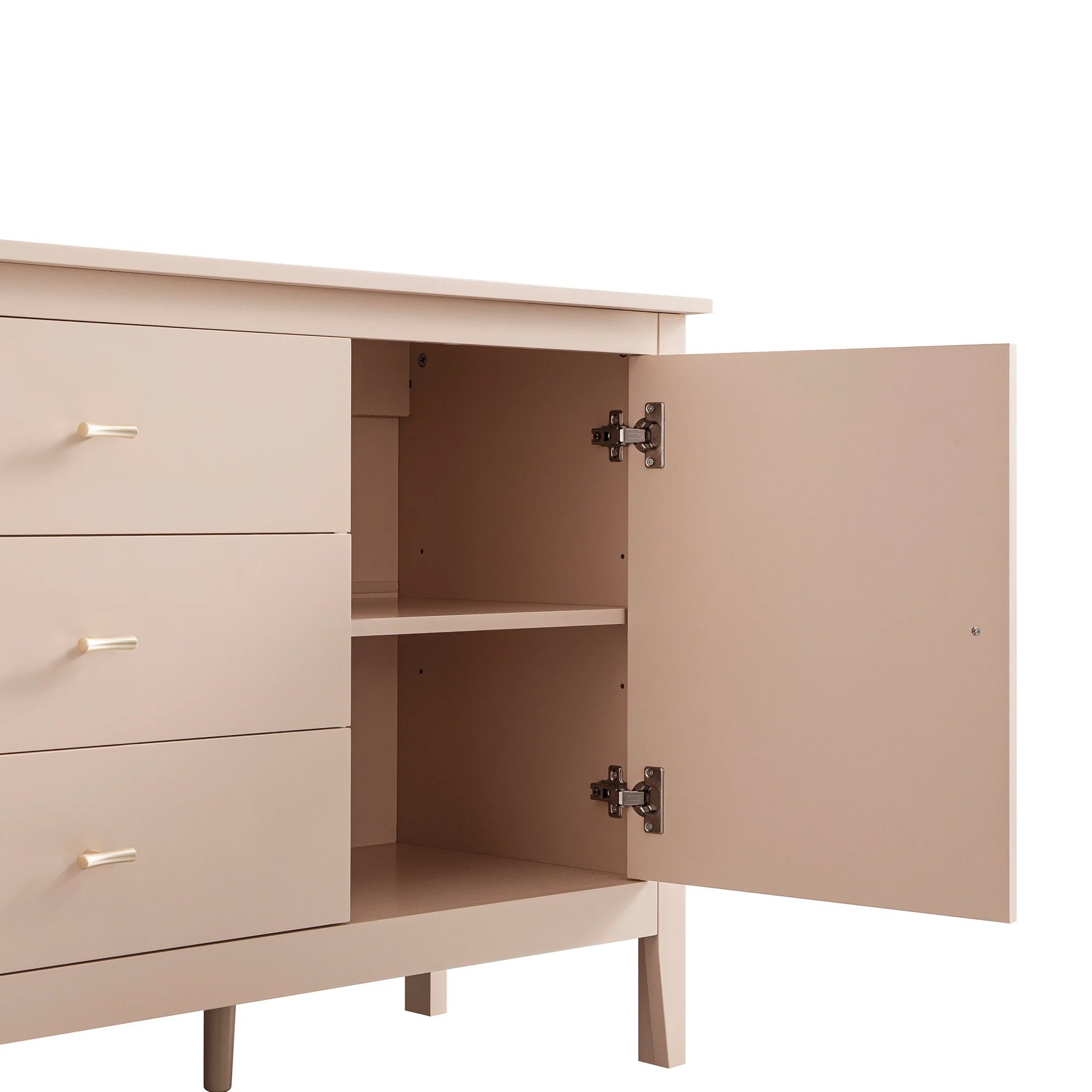 Oakham Wide Sideboard with Drawers, Nude Pink - Image 10