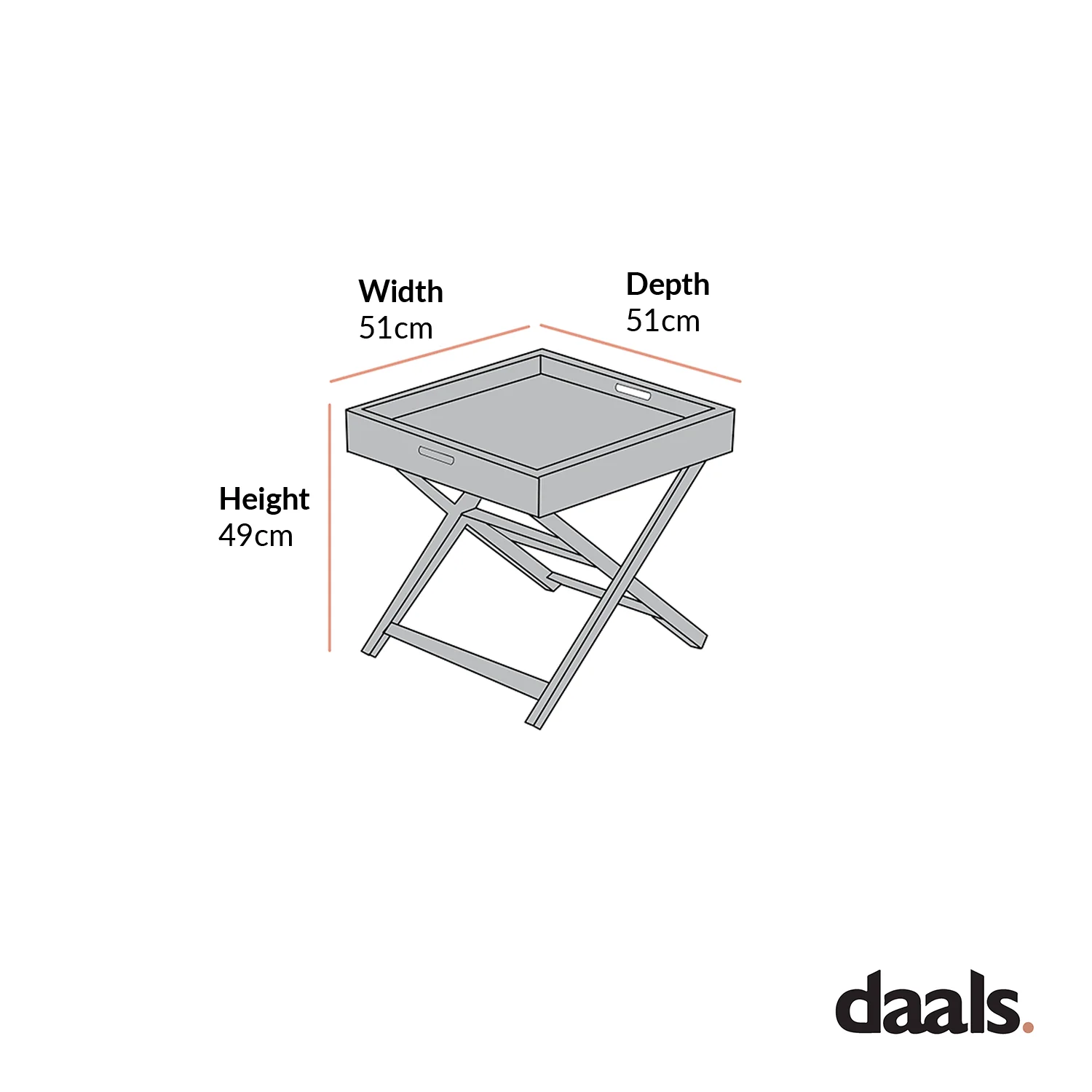 Pedra Aluminium Outdoor Side Tray Table, Natural - Image 3