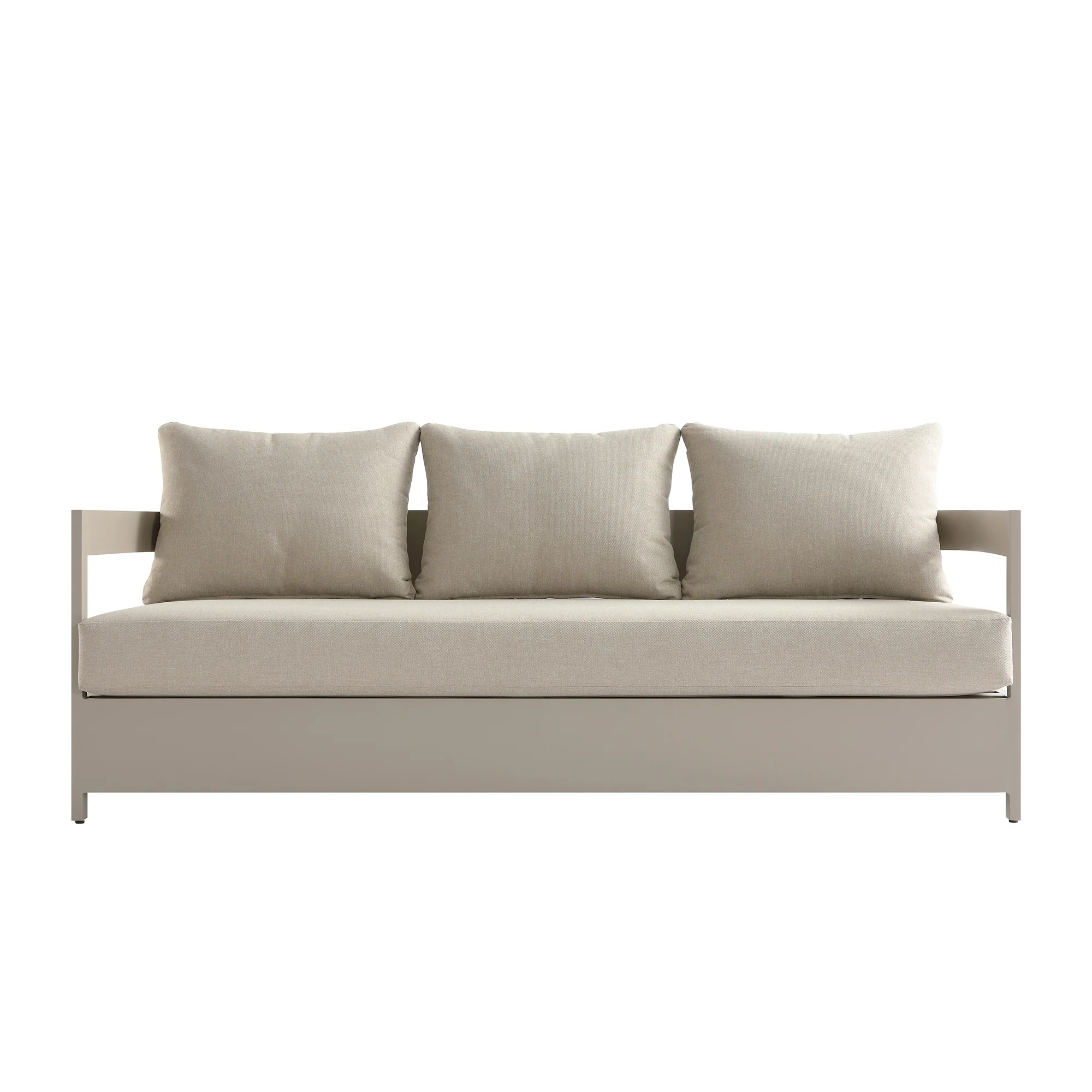 Stanford Outdoor 5-Seater Sofa Set, Taupe with Light Taupe Fabric - Image 12