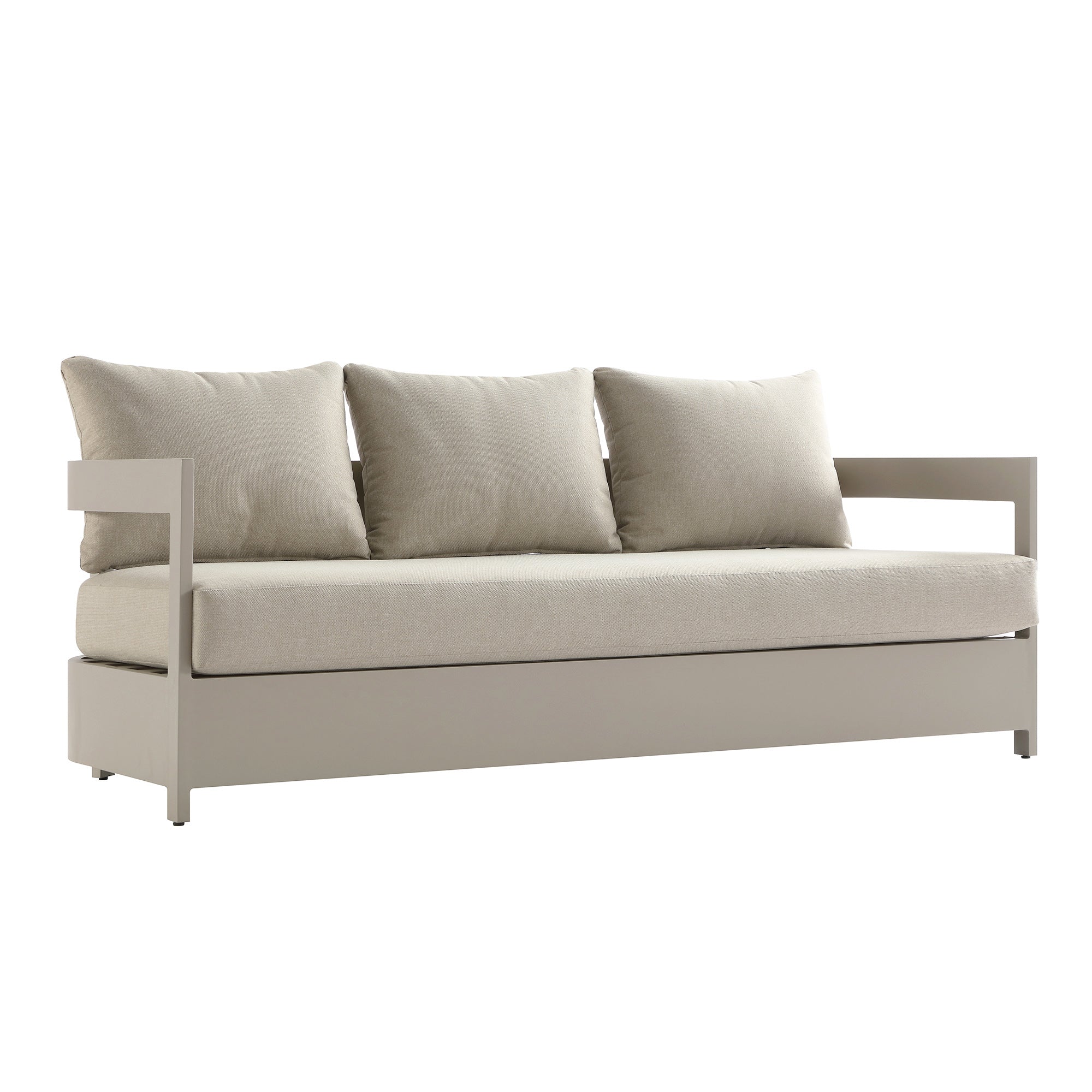 Stanford Outdoor 5-Seater Sofa Set, Taupe with Light Taupe Fabric - Image 13