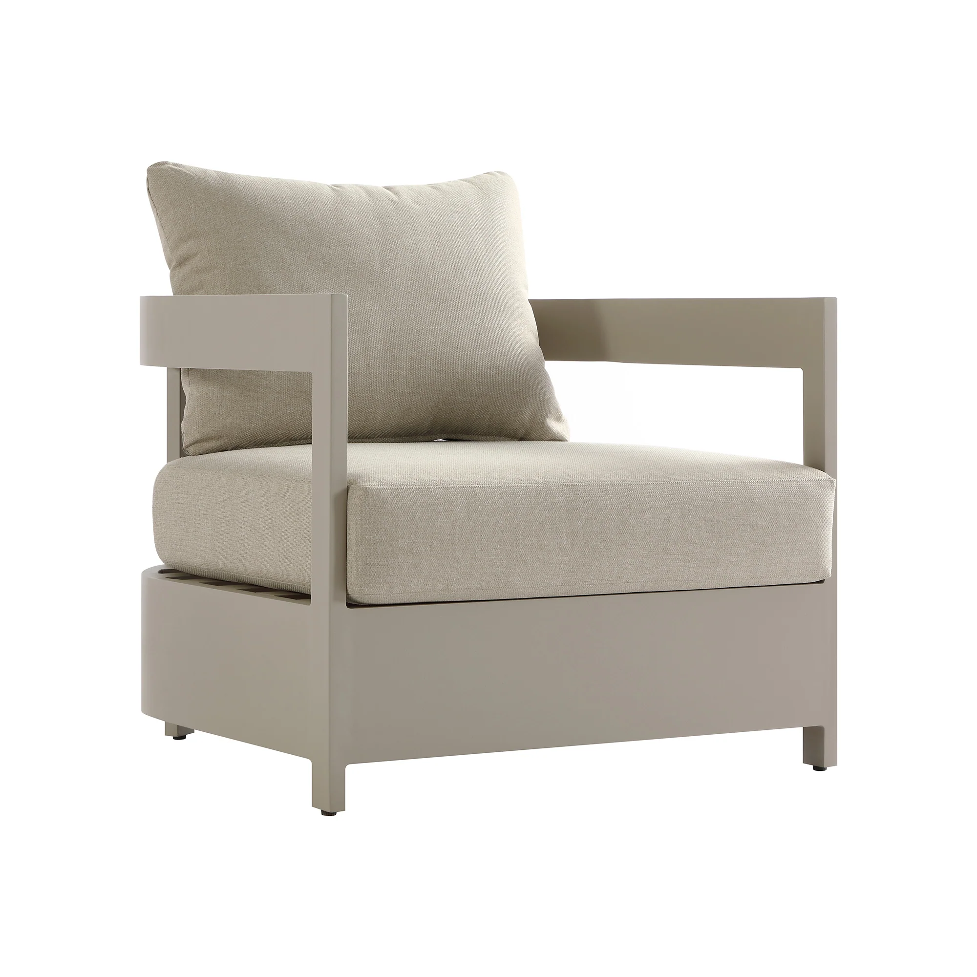Stanford Outdoor 5-Seater Sofa Set, Taupe with Light Taupe Fabric - Image 16