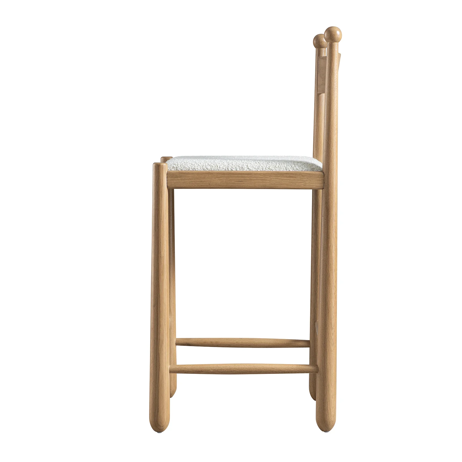 Tama Counter Stool, Ecru Boucle | Natural Oak Frame - Image 4
