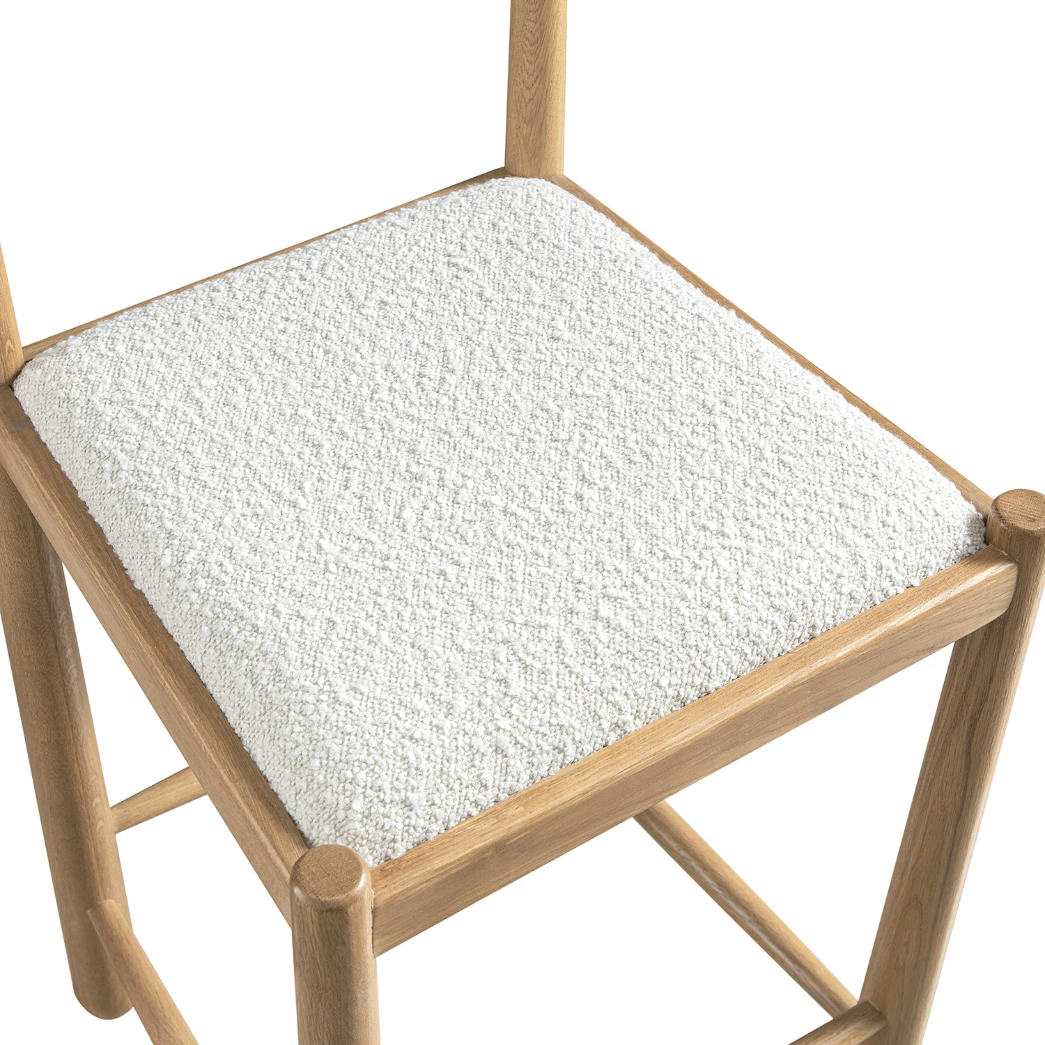 Tama Counter Stool, Ecru Boucle | Natural Oak Frame - Image 9