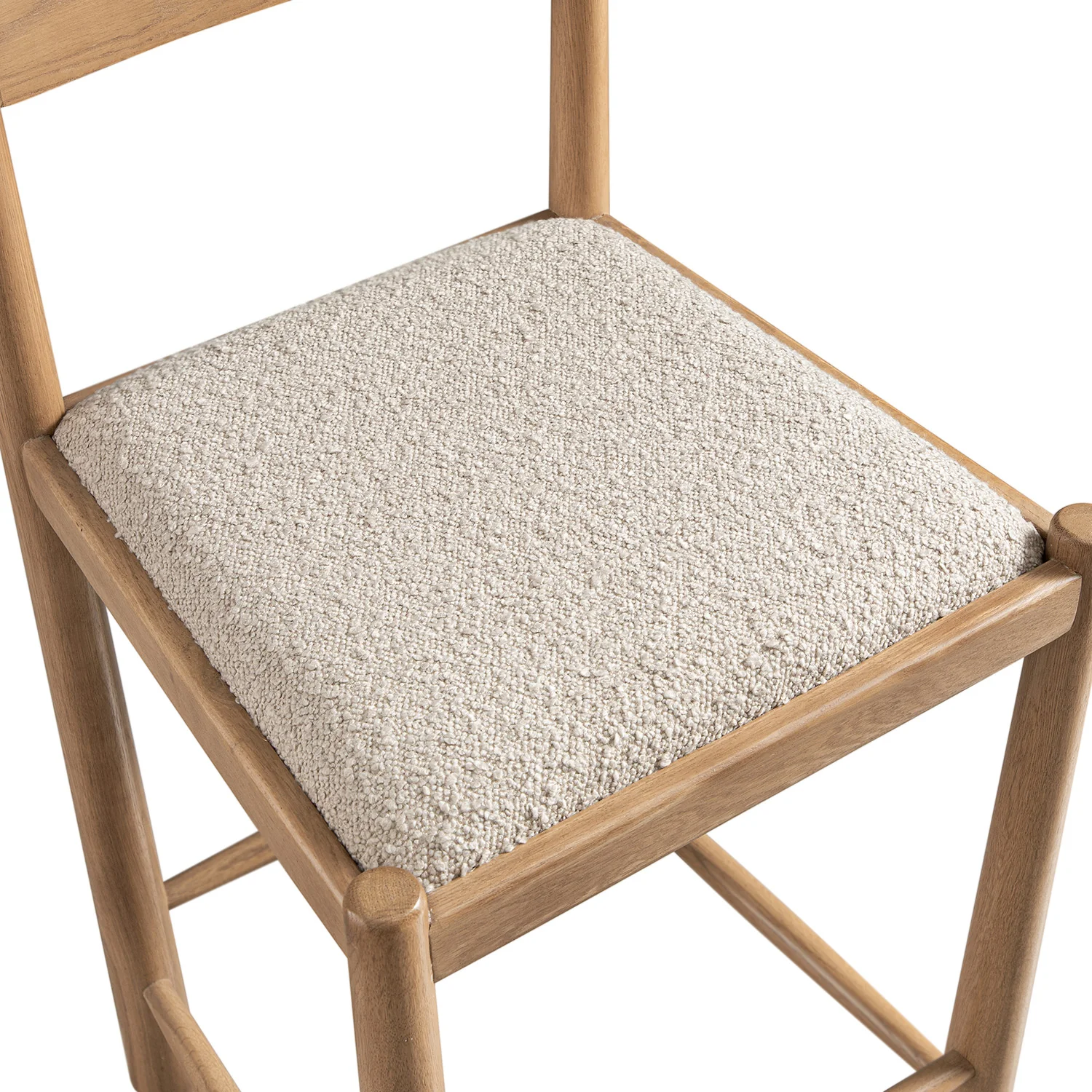 Tama Counter Stool, Light Taupe Boucle | Natural Oak Frame - Image 8