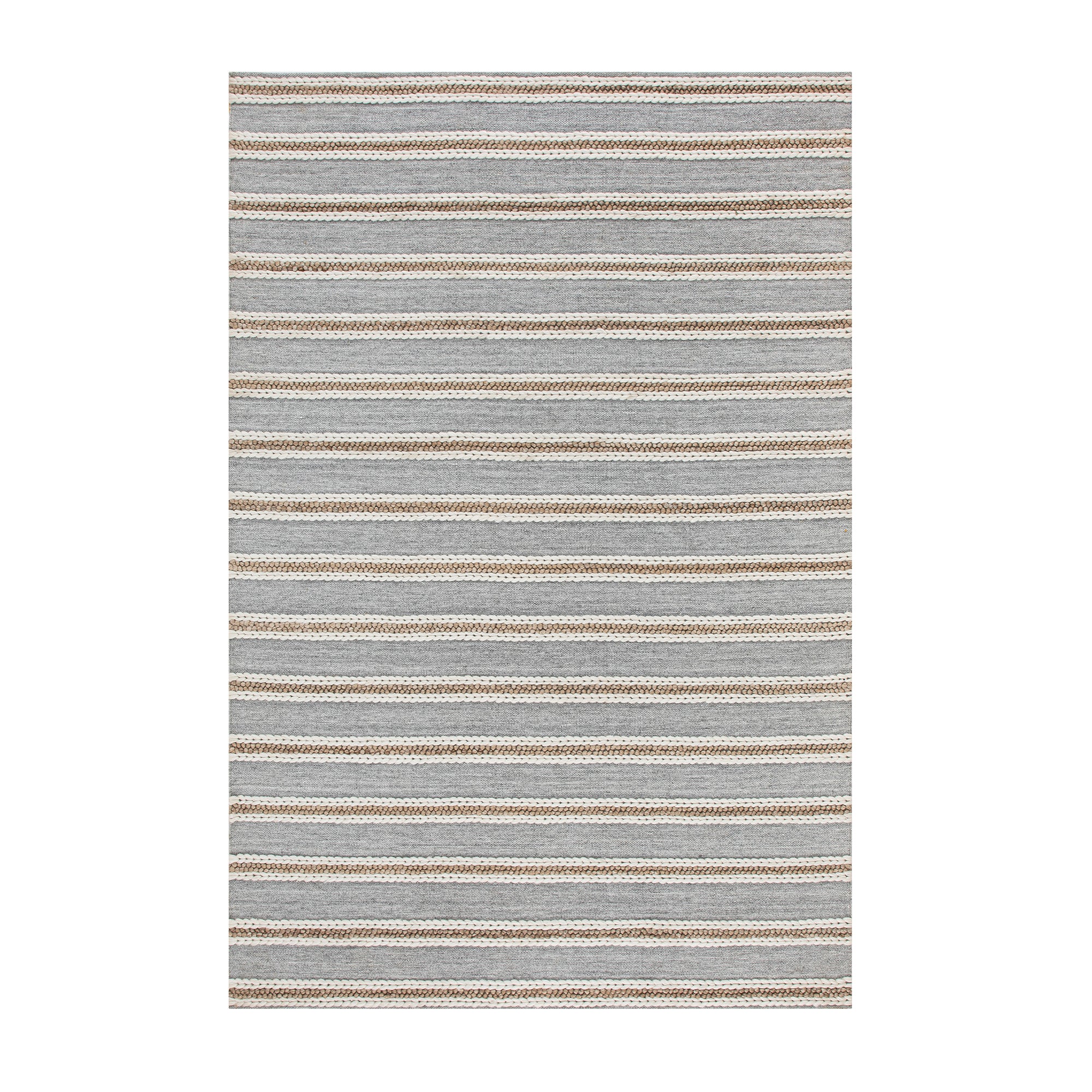Villa Stripe Indoor Outdoor Handwoven Grey Rug