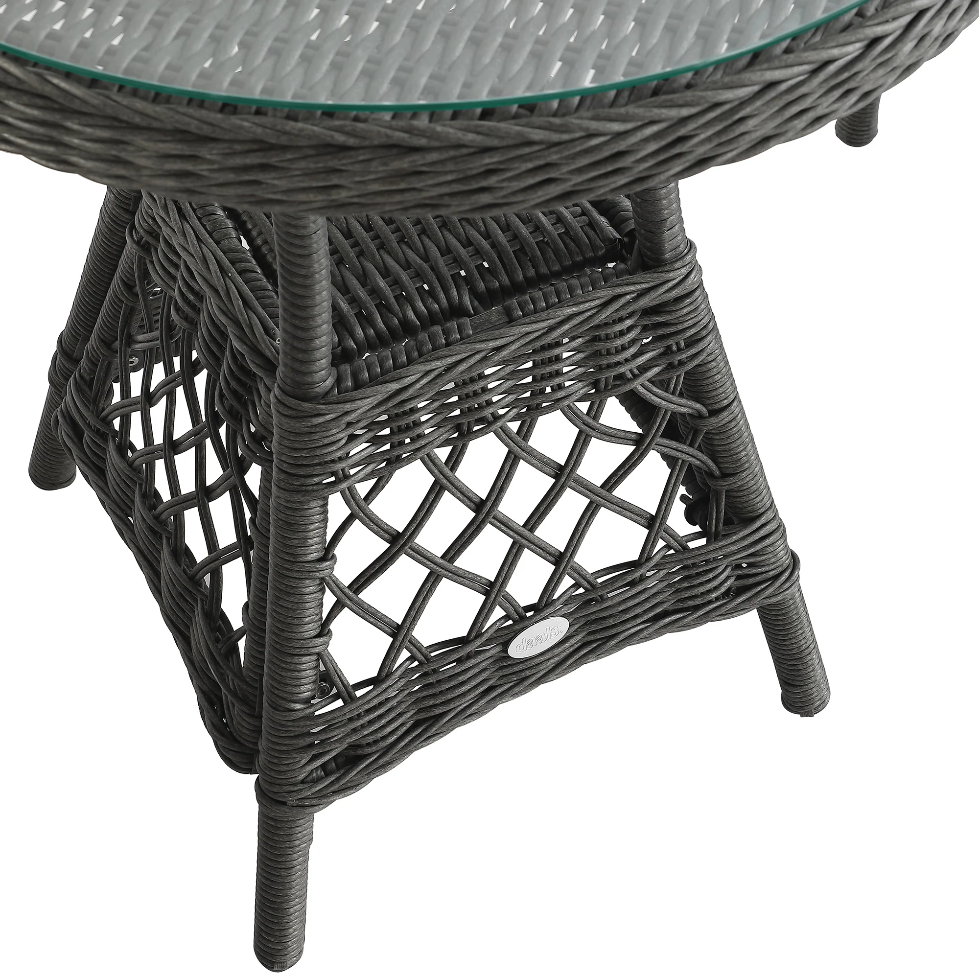 Willowbrook Lattice Weave Rattan Bistro Set, Dark Grey - Image 7